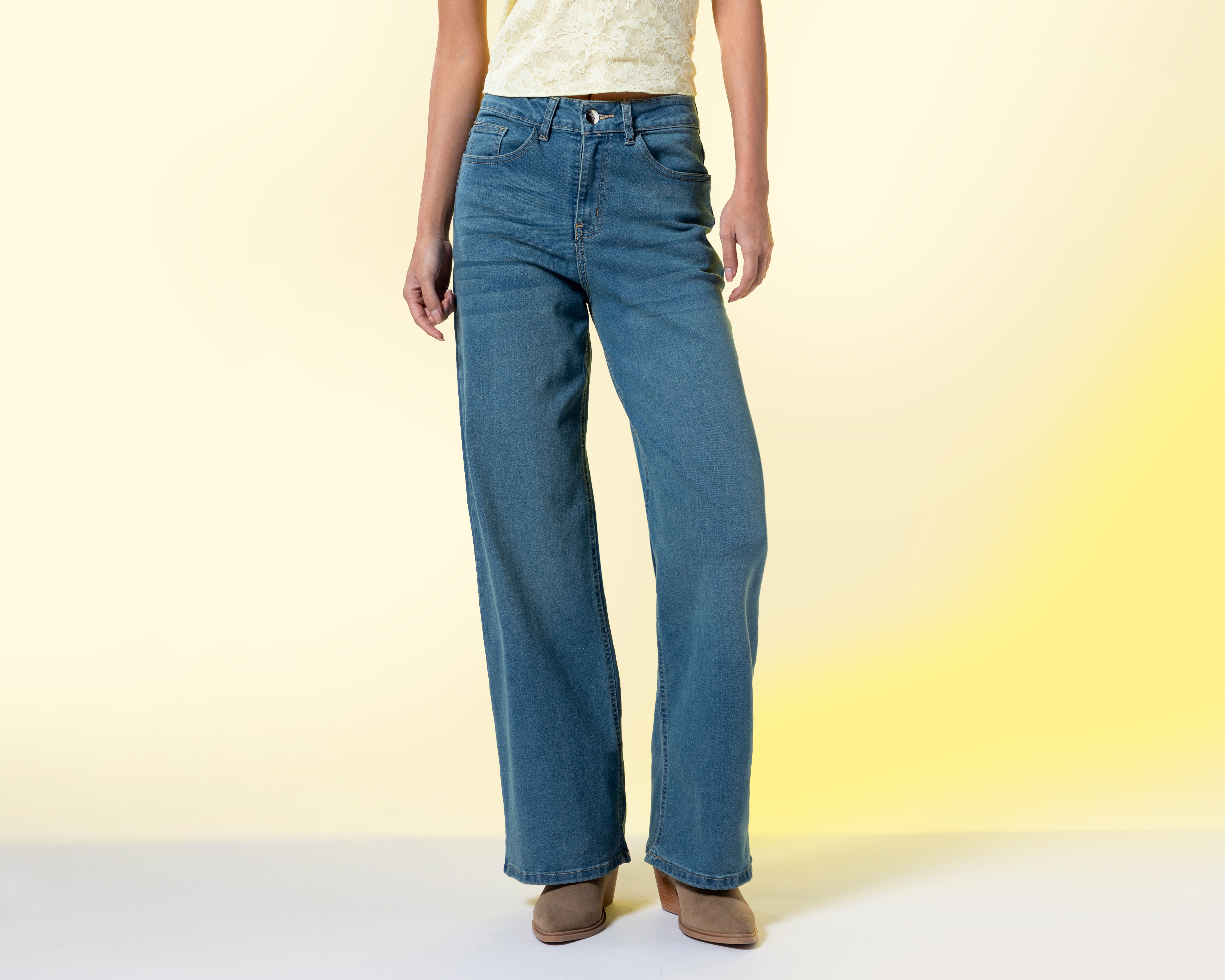 Foto 2 pulgar | Foto 1 | Jeans Wide Leg Strona para Mujer