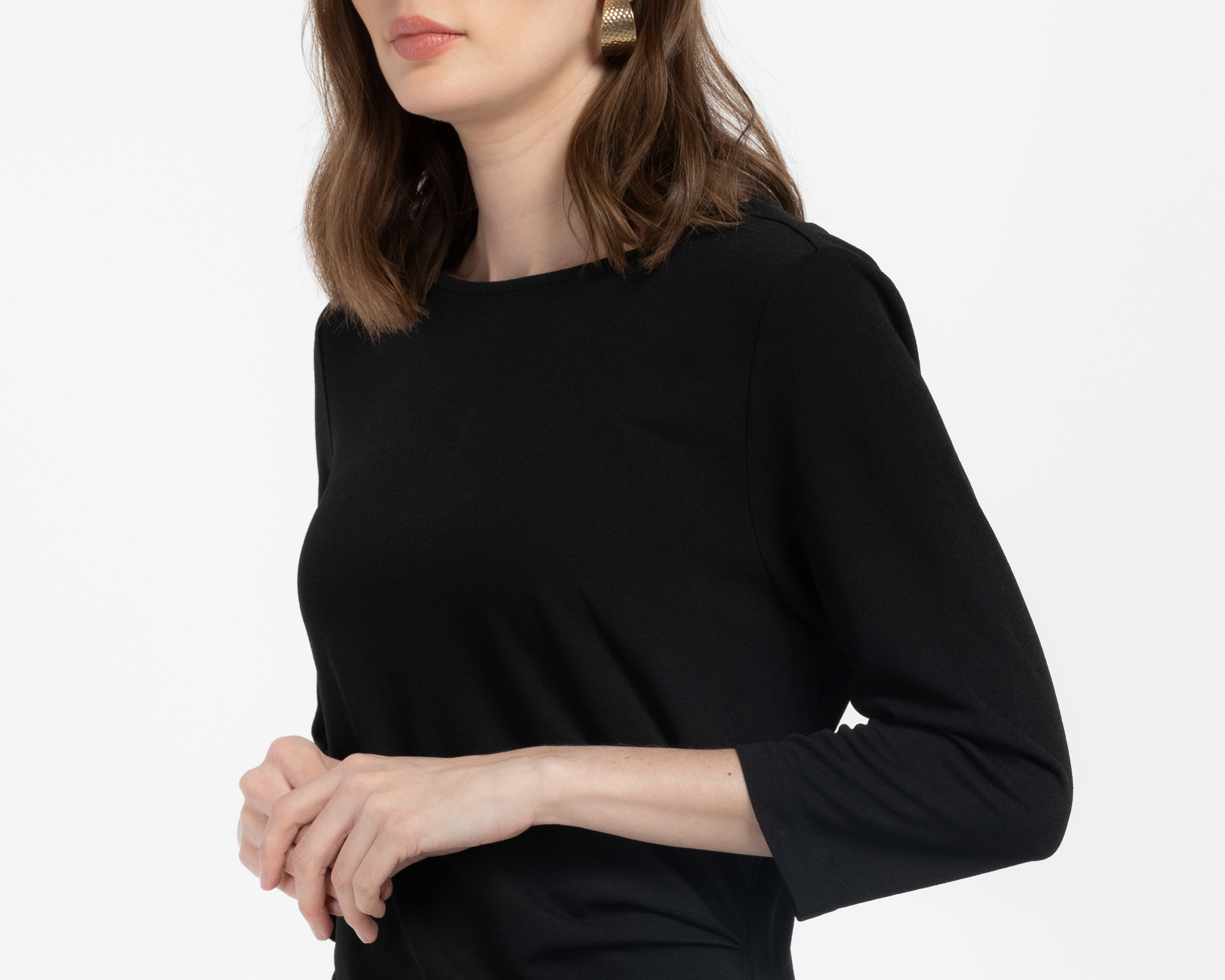 Foto 4 | Foto 4 | Vestido Formal Sahara Negro Midi con Manga 3/4 para Mujer