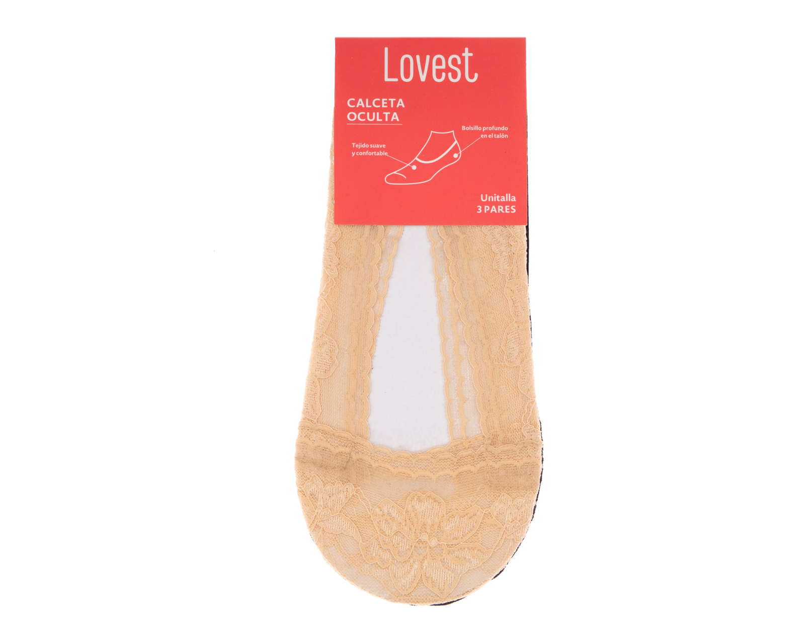 Foto 4 pulgar | Foto 3 | Calcetas Invisibles Lovest para Mujer 3 Pares