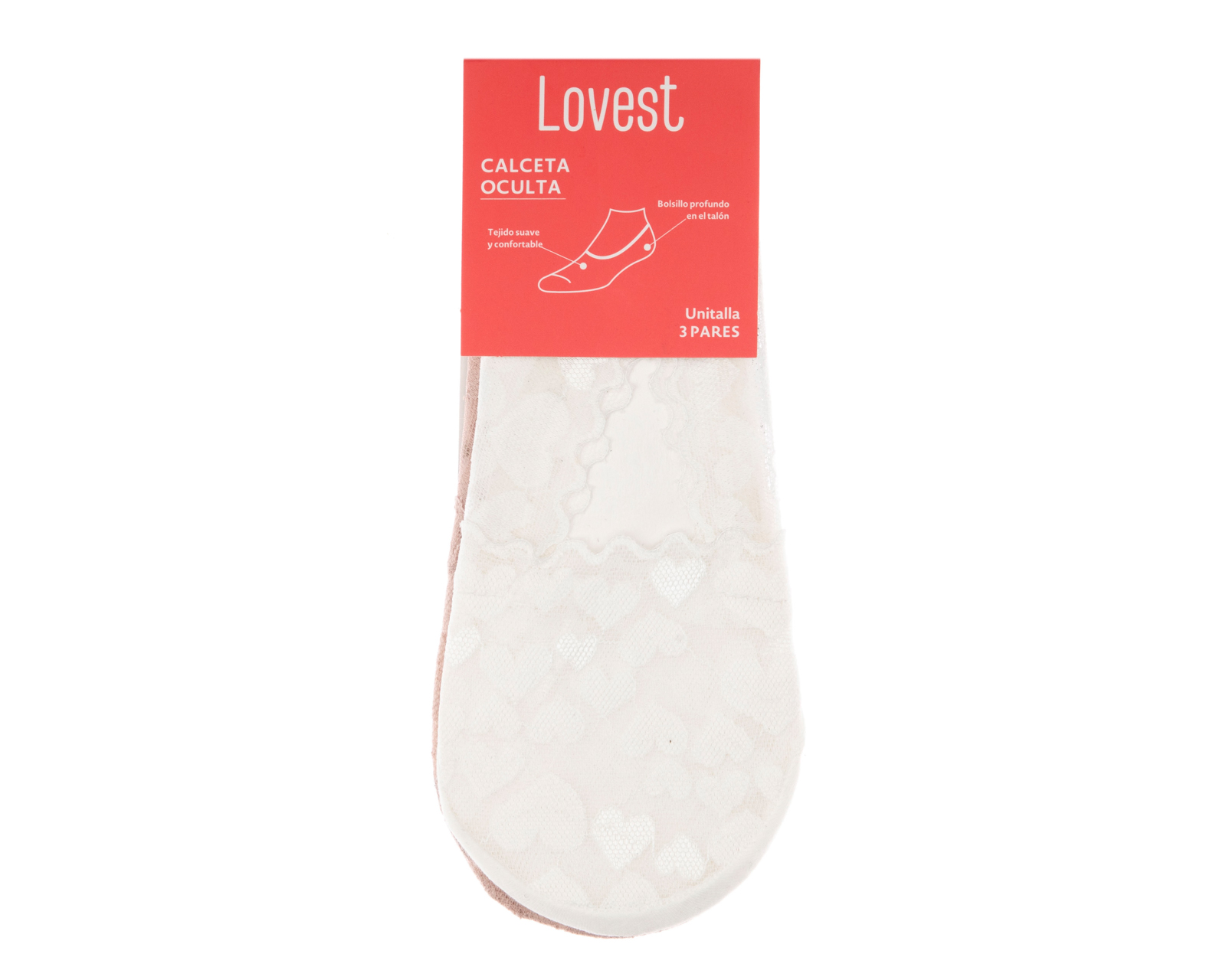 Foto 4 pulgar | Foto 3 | Calcetas Invisibles Lovest para Mujer 3 Pares