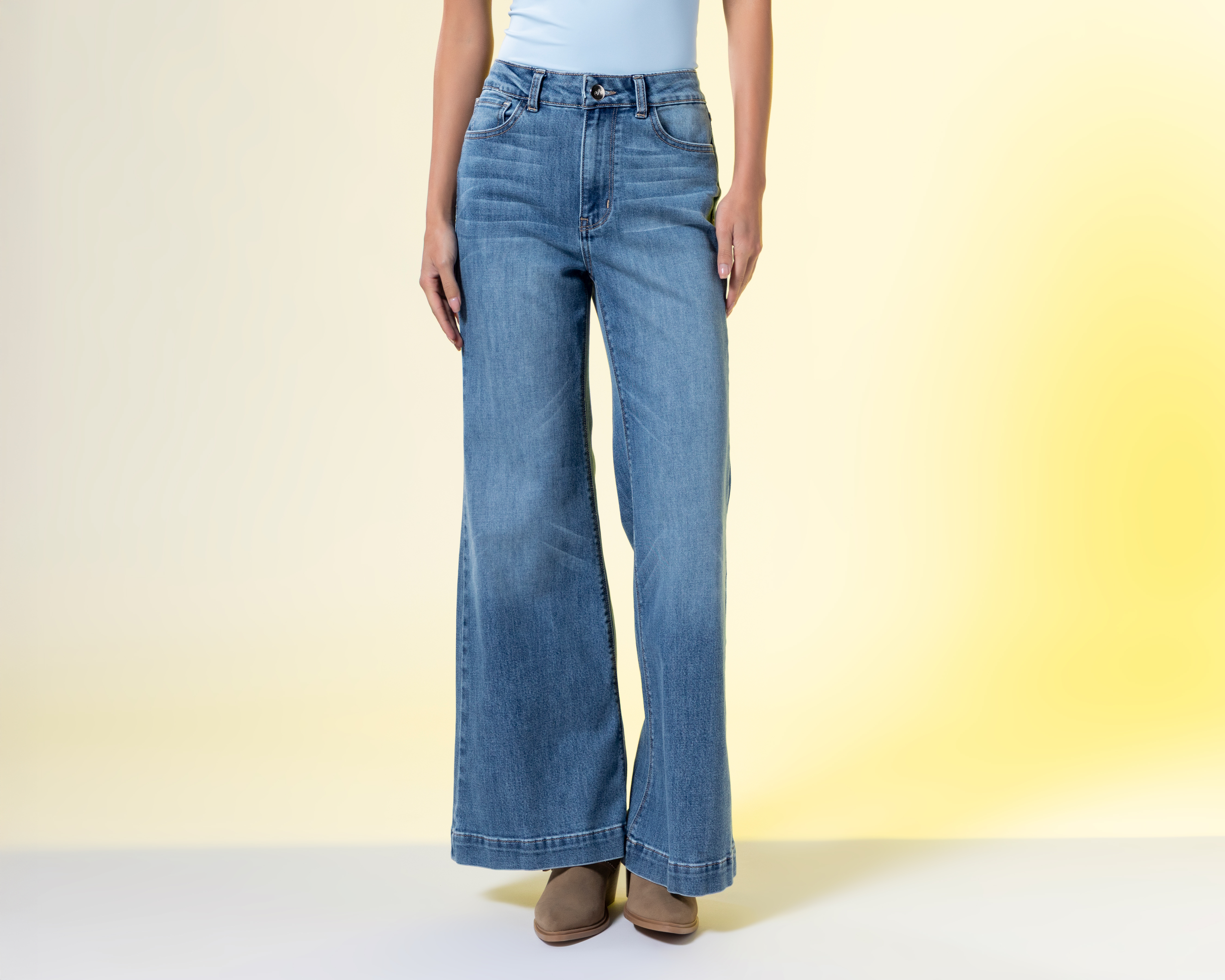 Foto 3 pulgar | Foto 2 | Jeans Wide Leg Strona para Mujer