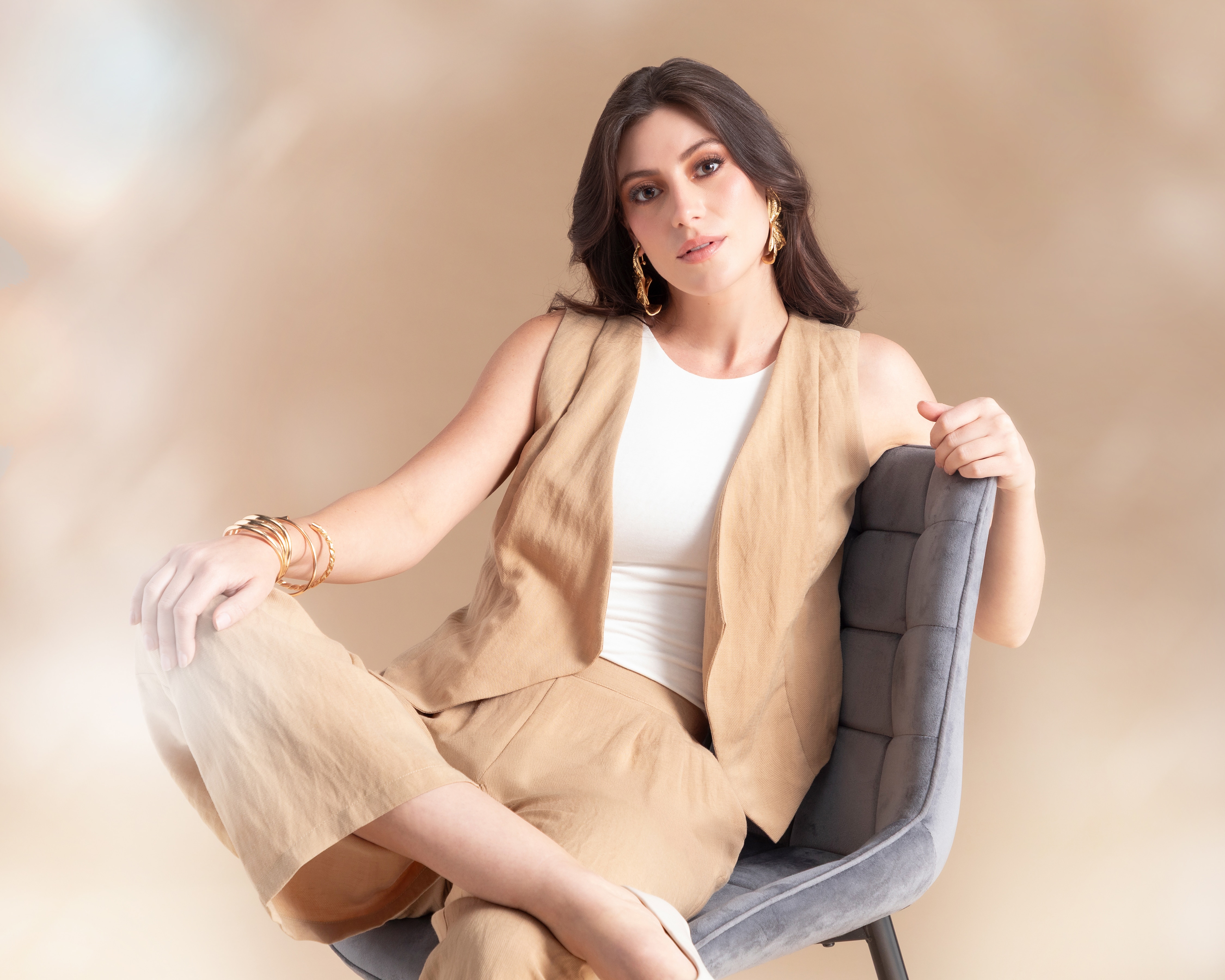 Chaleco Caqui Jennifer Lopez para Mujer