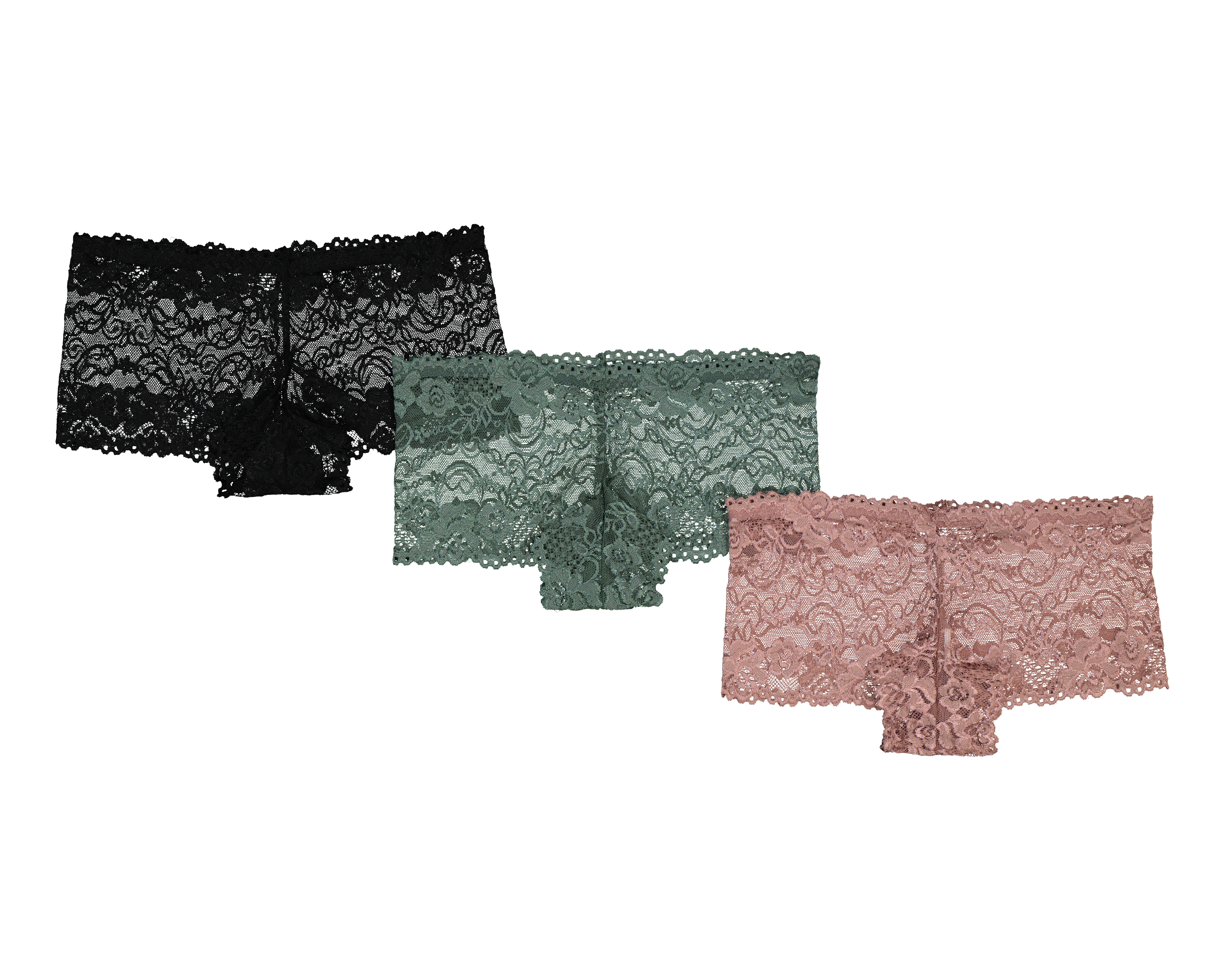 Bóxer de Encaje Prima Valentina para Mujer 3 Piezas