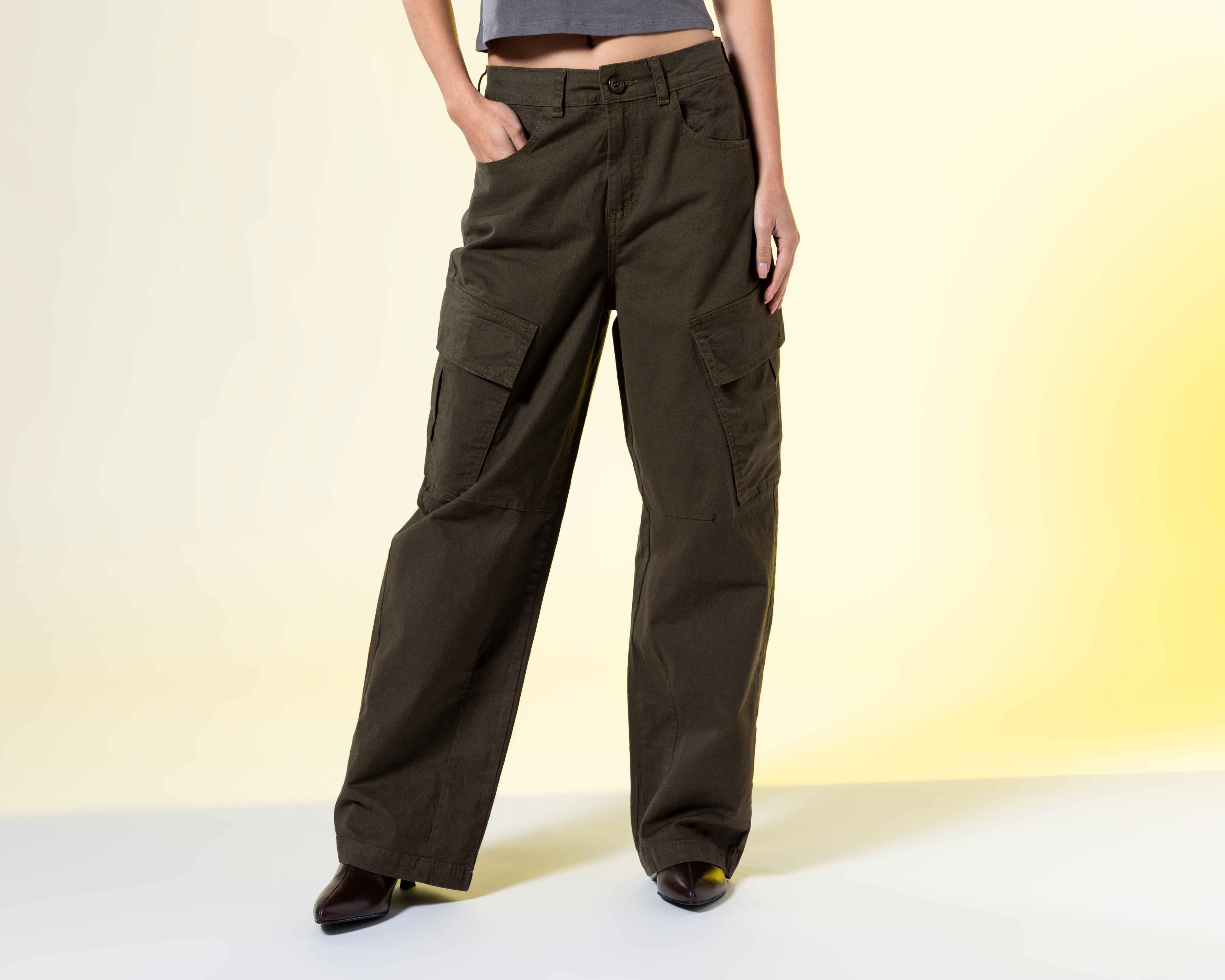 Foto 3 pulgar | Foto 2 | Pantalón de Gabardina Strona para Mujer