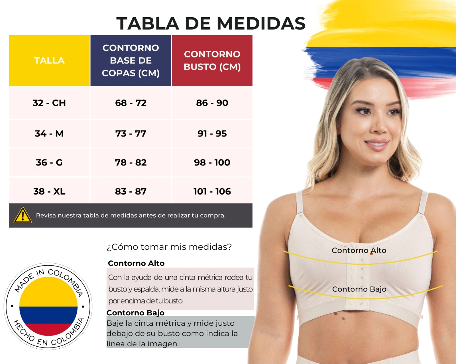 Foto 6 | Foto 6 | Brasier Postquirúrgico Compresión Media con Corrector de Postura