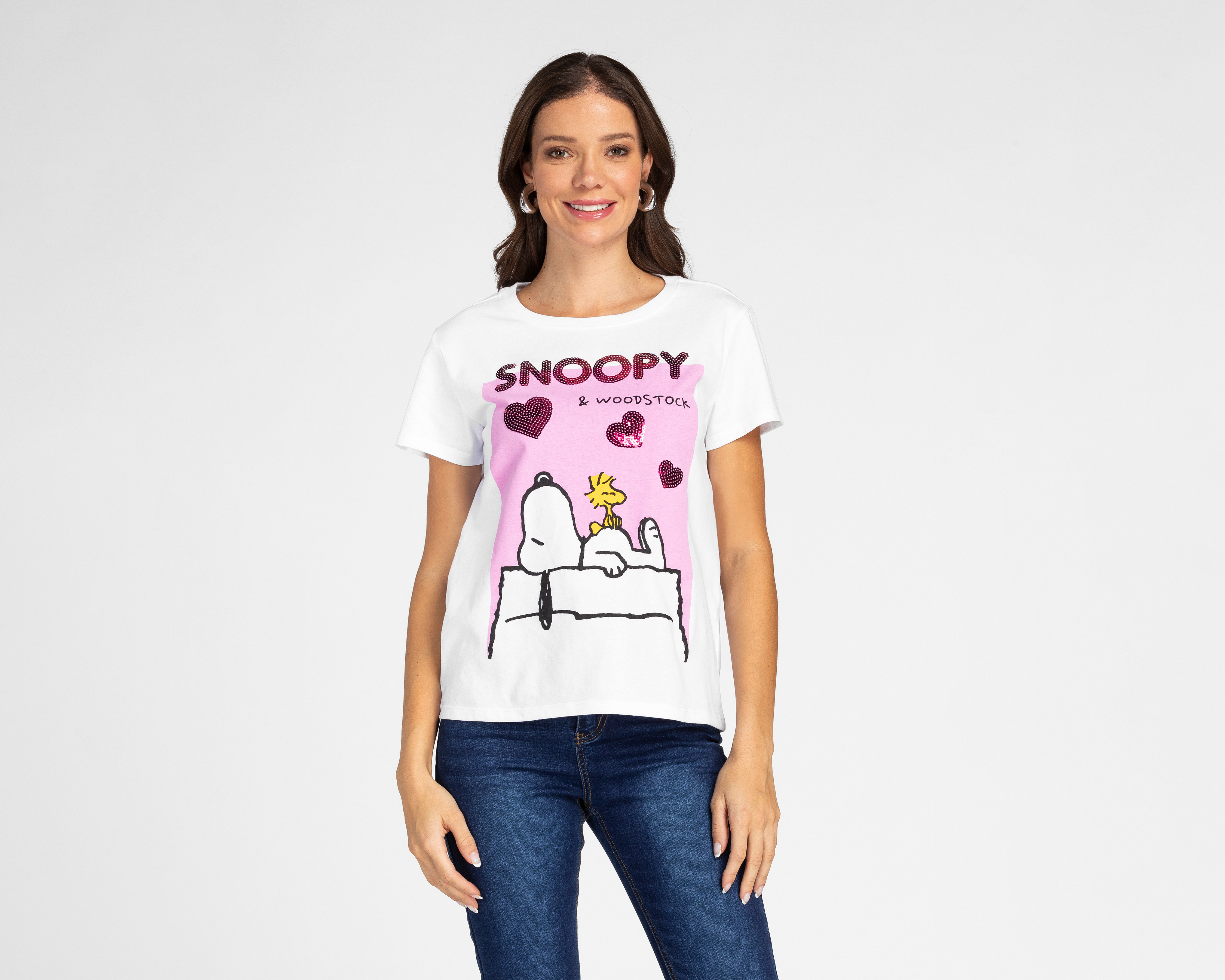 Playera Peanuts Estampada para Mujer