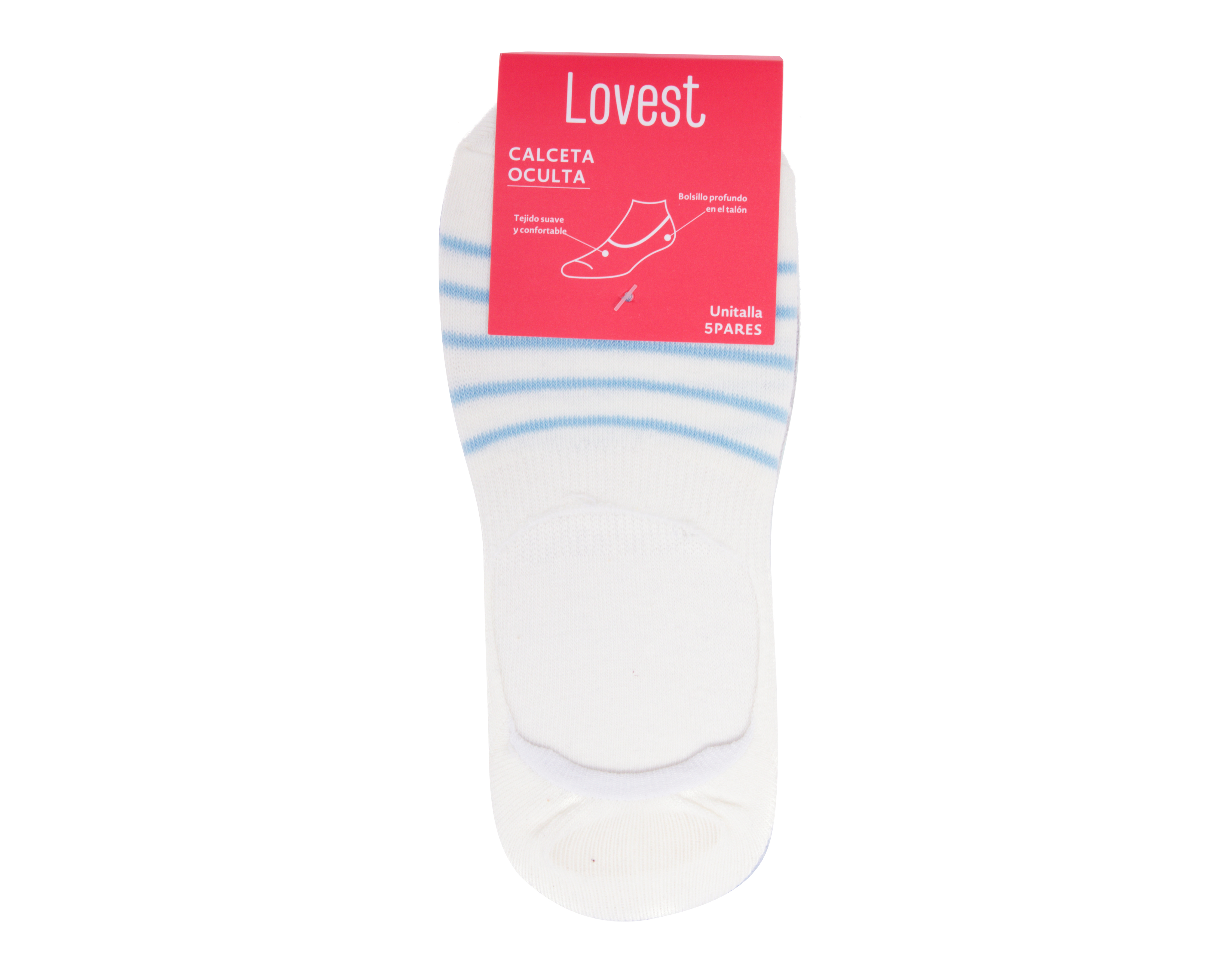 Foto 4 pulgar | Foto 3 | Calcetas Invisibles Lovest para Mujer 5 Pares