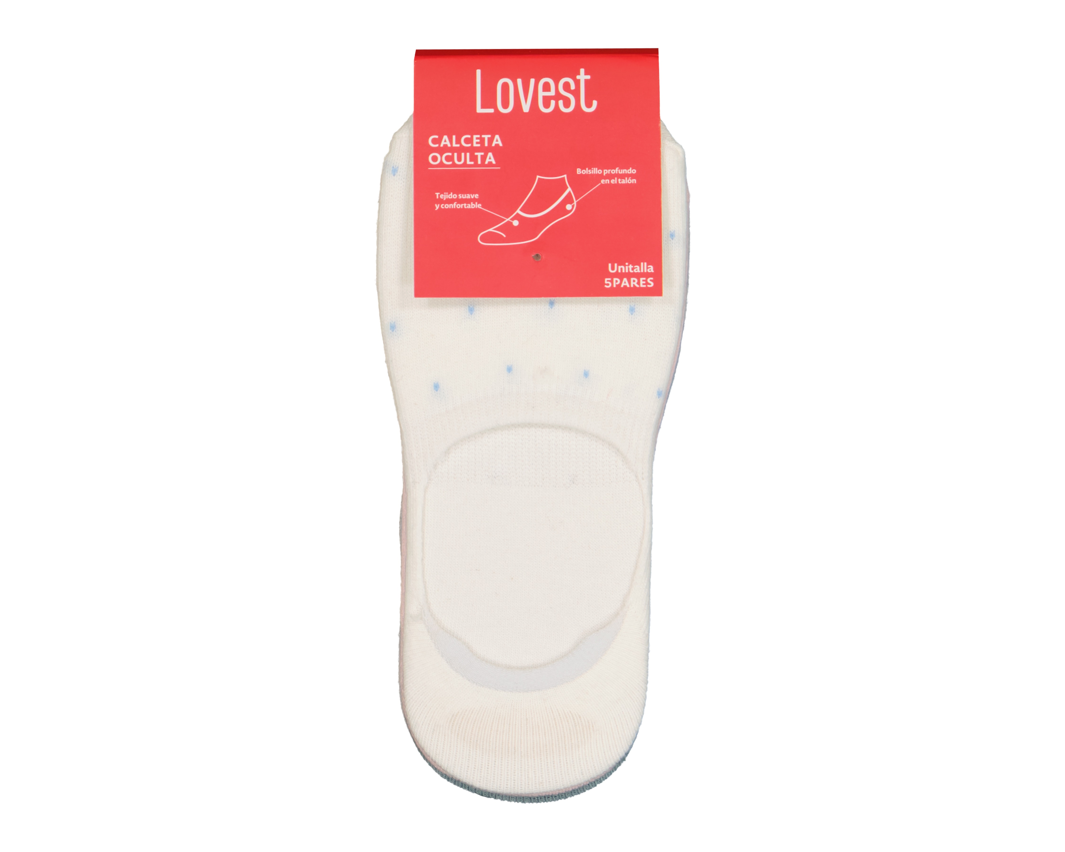 Foto 4 pulgar | Foto 3 | Calcetas Invisibles Lovest para Mujer 5 Pares