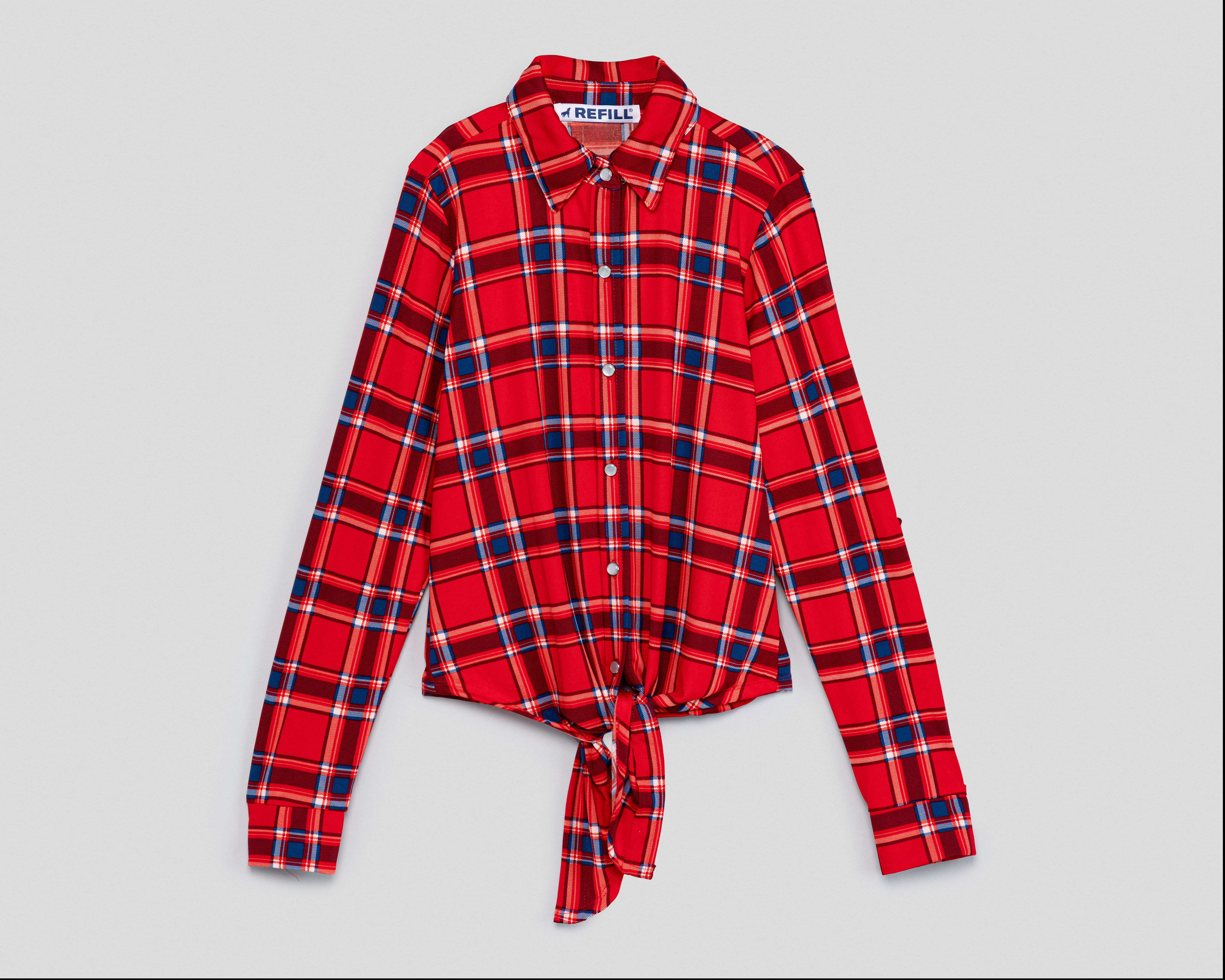 Foto 2 pulgar | Foto 1 | Blusa Refill a Cuadros para Mujer