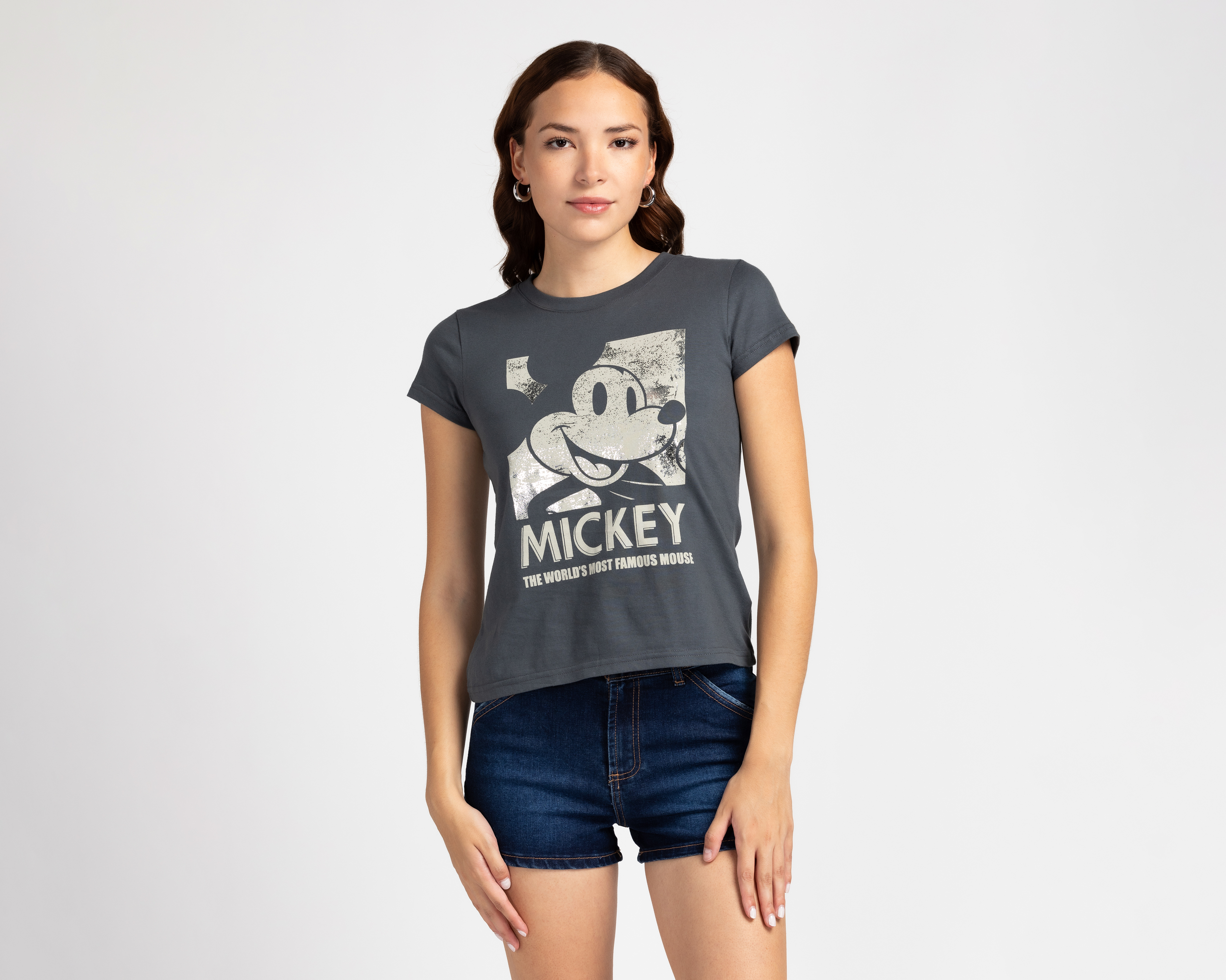 Foto 2 pulgar | Foto 1 | Playera Manga Corta Disney Mickey Mouse para Mujer