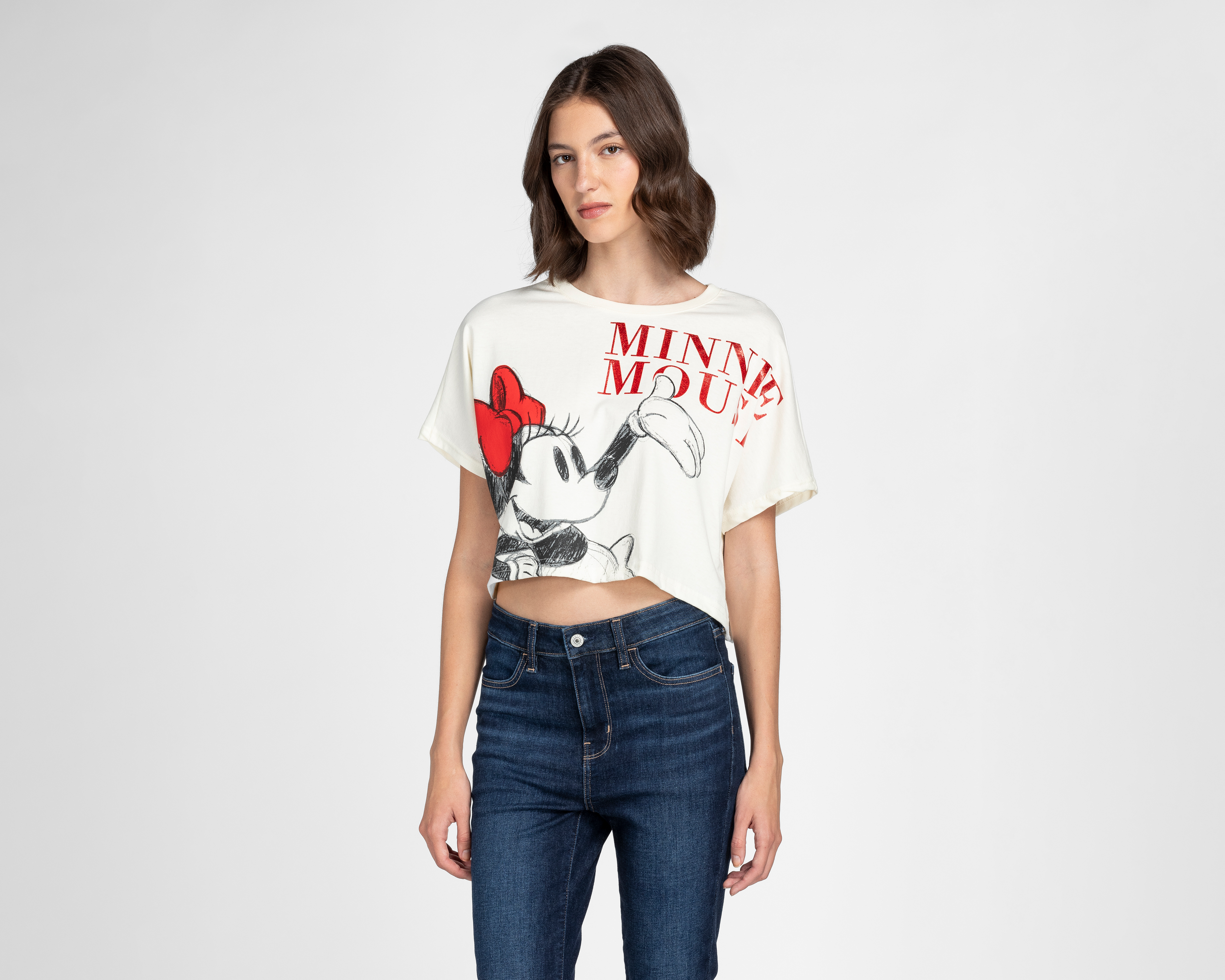 Foto 2 pulgar | Foto 1 | Playera Manga Corta Disney Minnie Mouse para Mujer