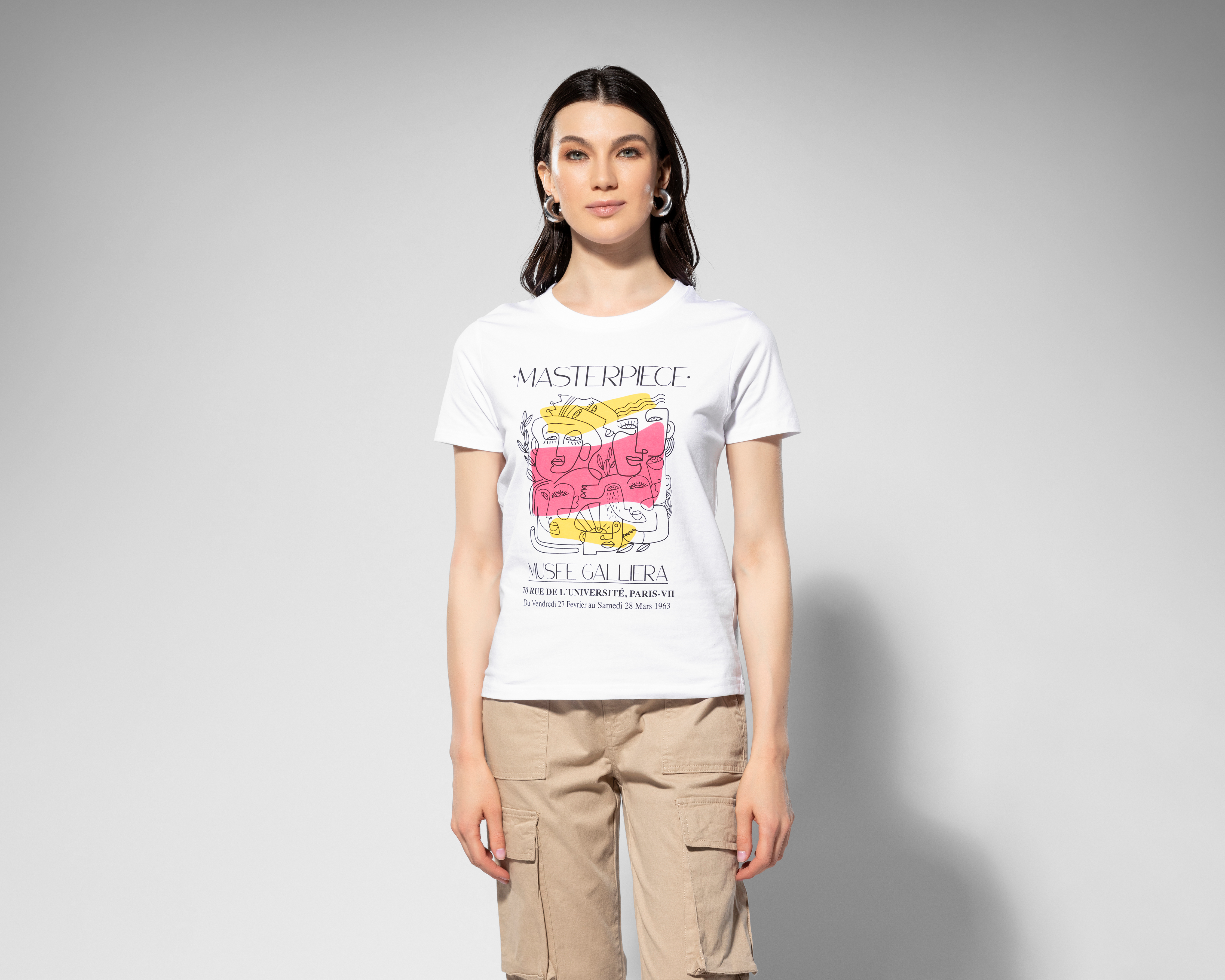 Foto 3 pulgar | Foto 2 | Playera Thinner Manga Corta con Estampado