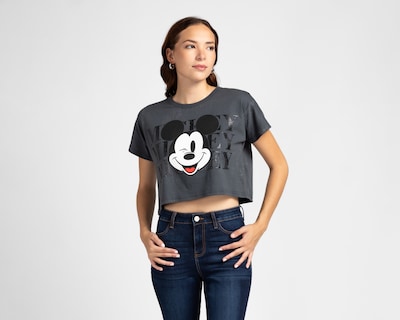 Foto 1 | Foto 1 | Crop Top Manga Corta Disney Mickey Mouse para Mujer