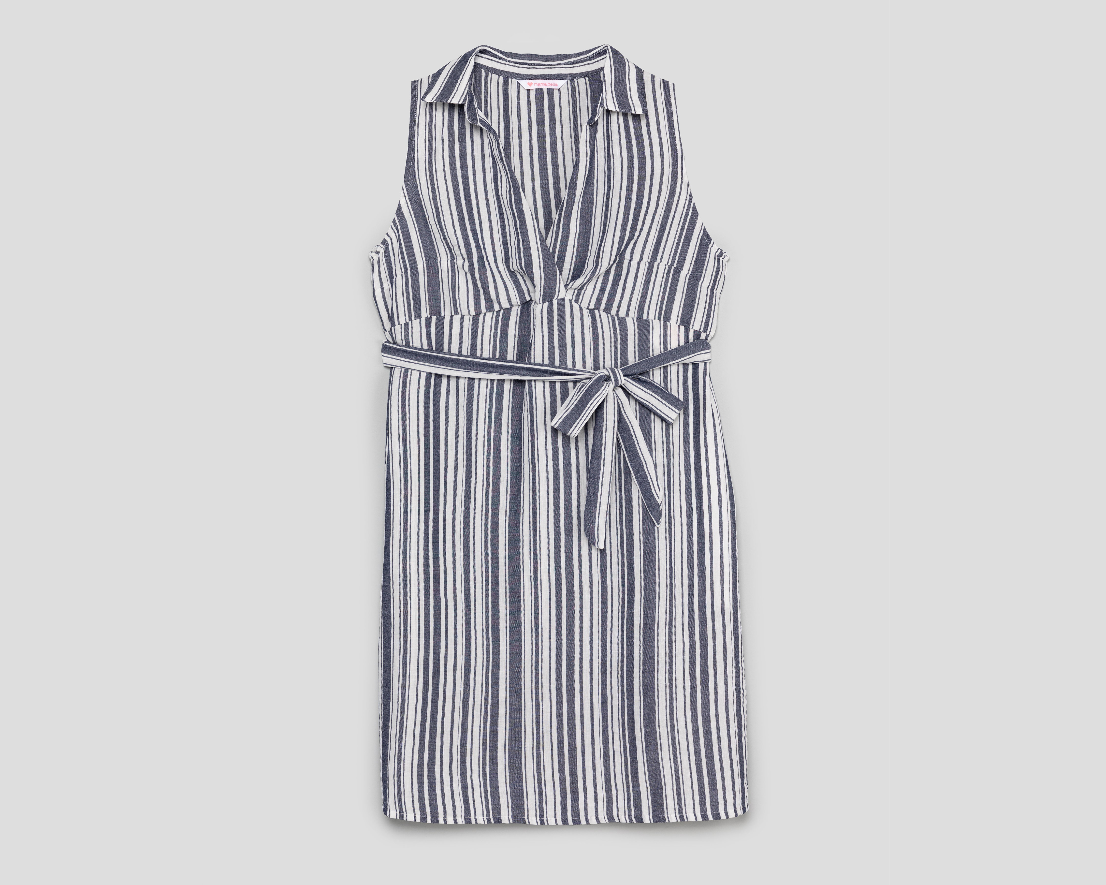 Foto 2 pulgar | Foto 1 | Vestido de Maternidad a Rayas Mamá Bella