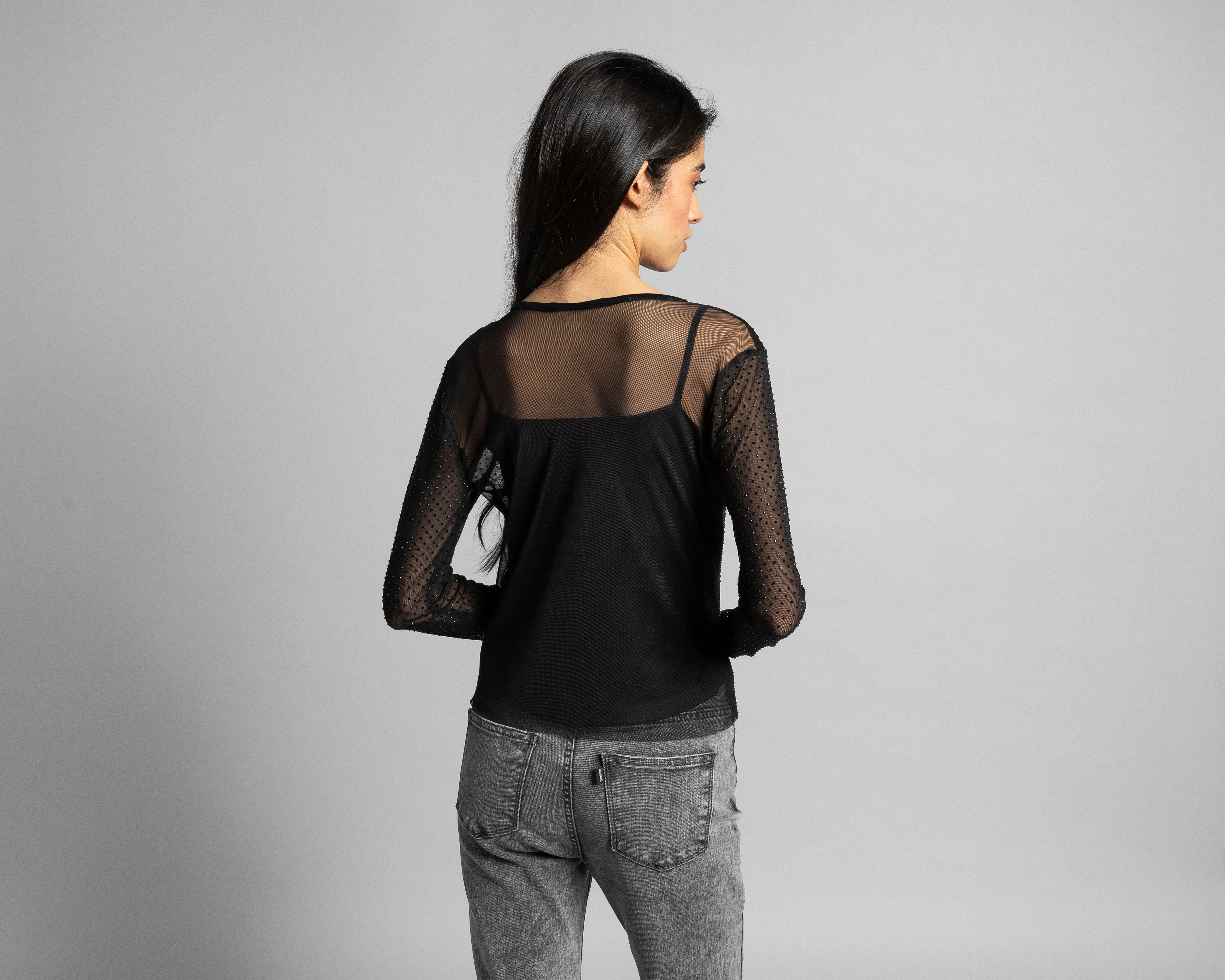 Foto 4 pulgar | Foto 3 | Playera Strona con Pedrería para Mujer