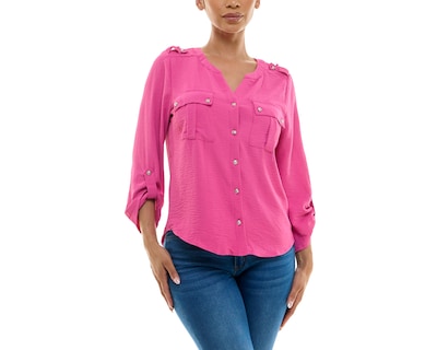 Foto 3 | Foto 3 | Blusa Adrienne Vittadini con Bolsillos Manga Larga