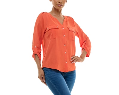 Foto 5 | Foto 5 | Blusa Adrienne Vittadini con Bolsillos Manga Larga
