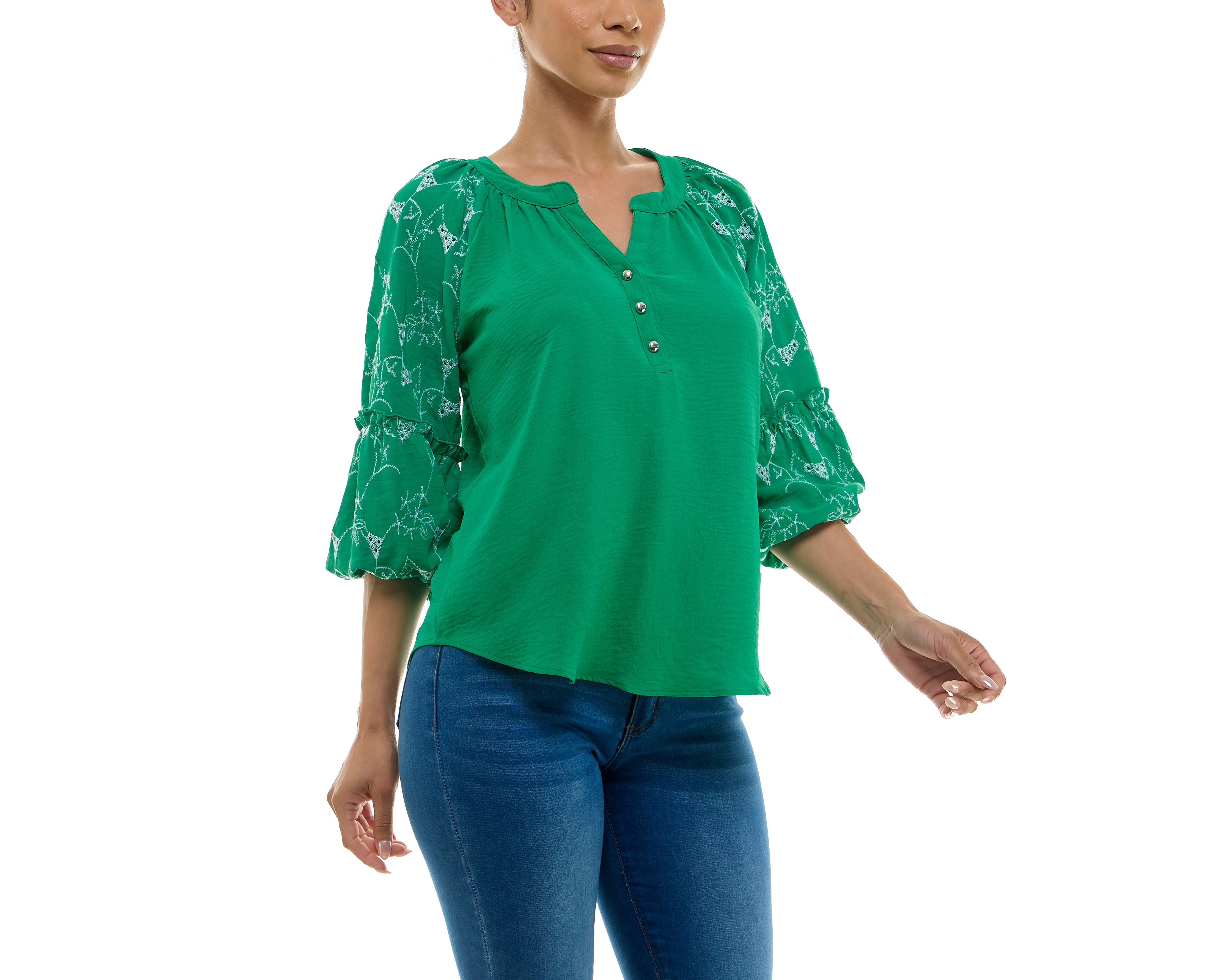 Foto 5 pulgar | Foto 4 | Blusa Adrienne Vittadini con Botones y Corte Láser