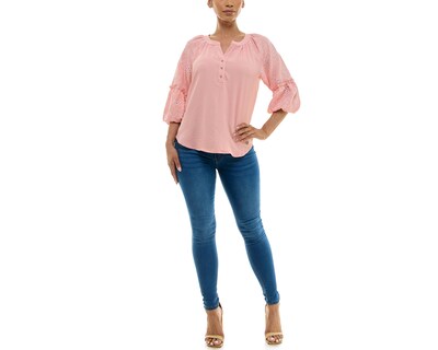 Foto 1 | Foto 1 | Blusa Adrienne Vittadini con Botones y Corte Láser