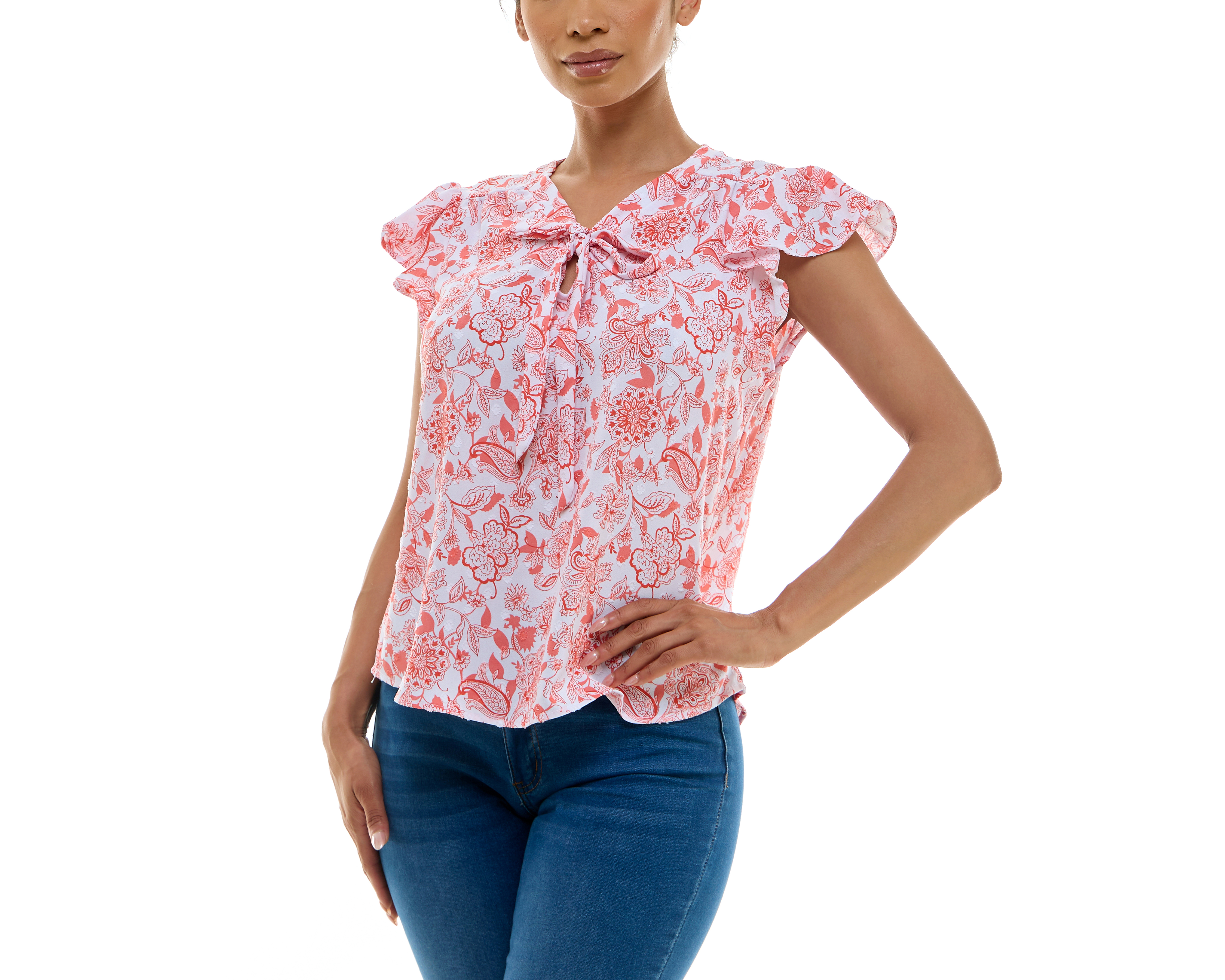 Foto 6 pulgar | Foto 5 | Blusa Adrienne Vittadini con Moño Manga Corta