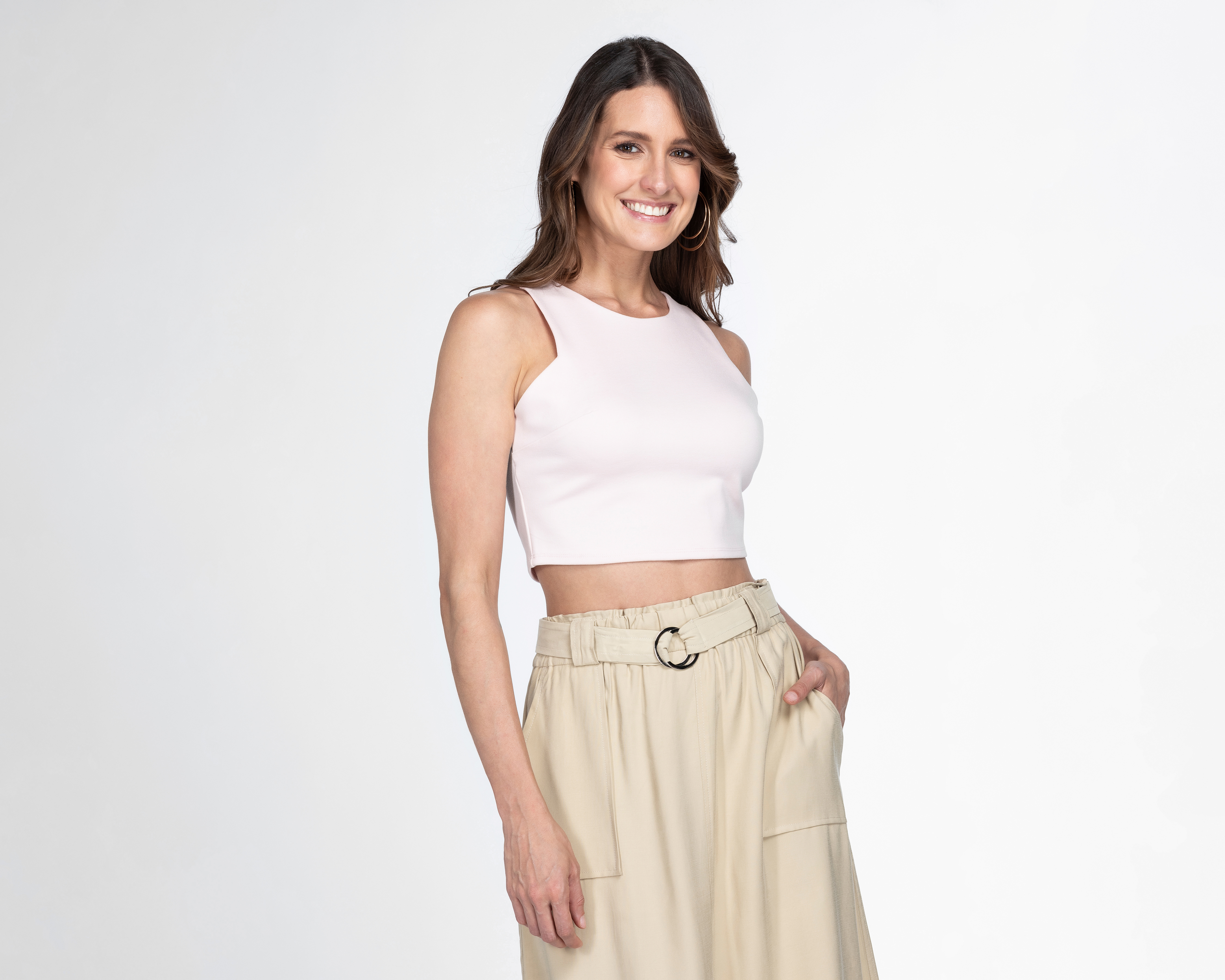 Foto 2 pulgar | Foto 1 | Crop Top sin Mangas Bebe para Mujer