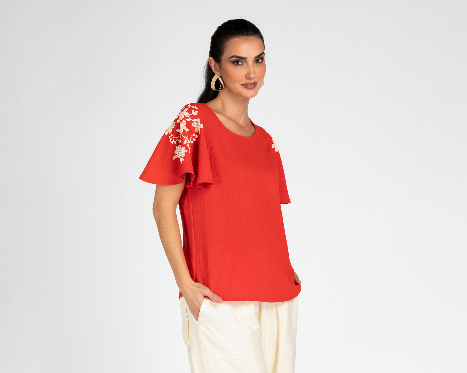 Foto 2 pulgar | Foto 1 | Blusa Lady Sun Anaranjada para Mujer