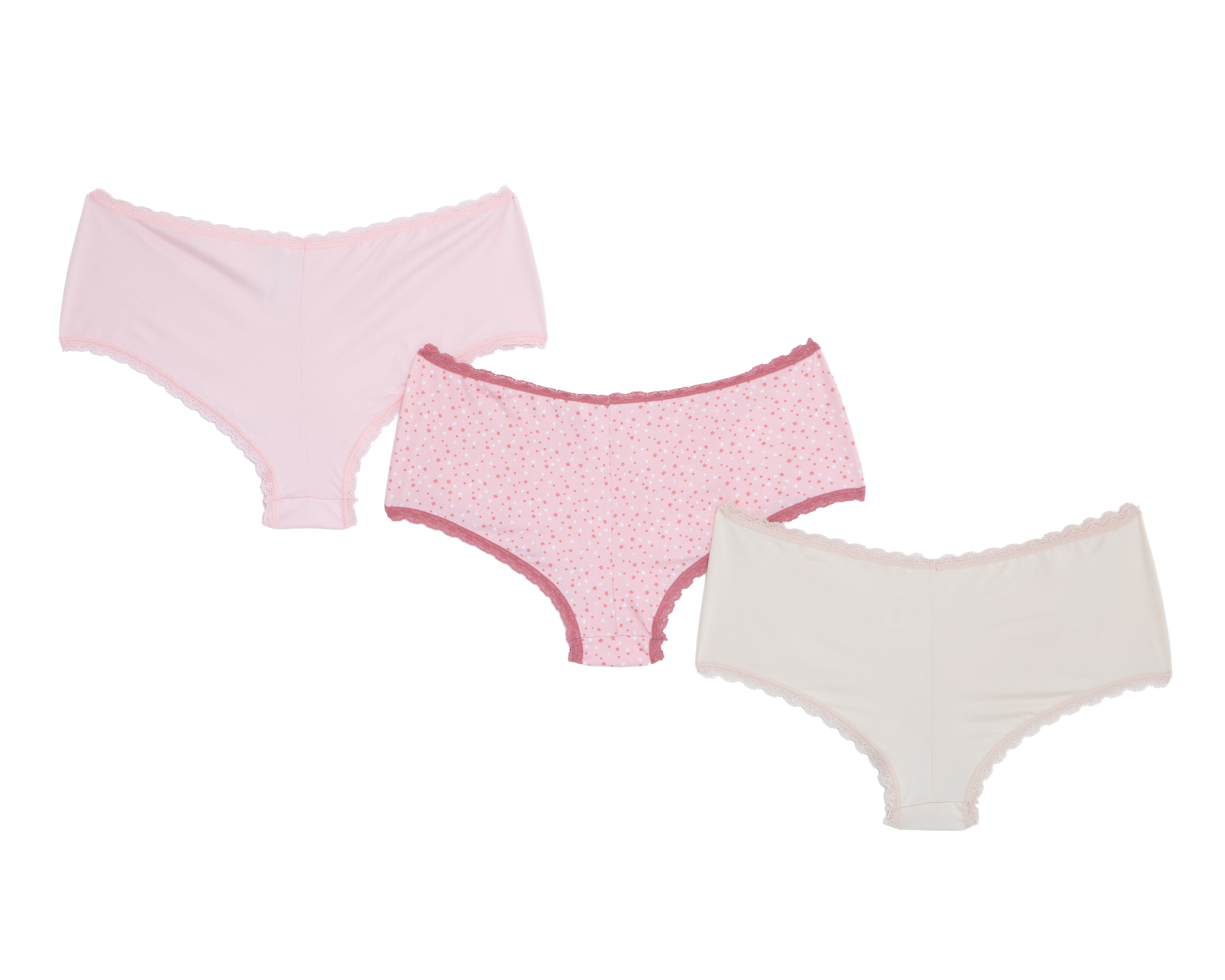 Foto 2 | Foto 2 | Bóxer con Encaje Frescura para Mujer 3 Piezas