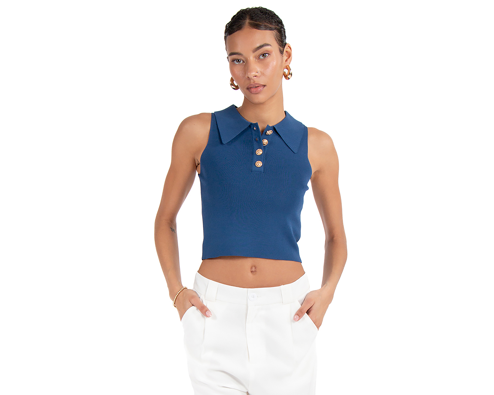 Foto 2 pulgar | Foto 1 | Blusa sin Mangas Forever 21 para Mujer