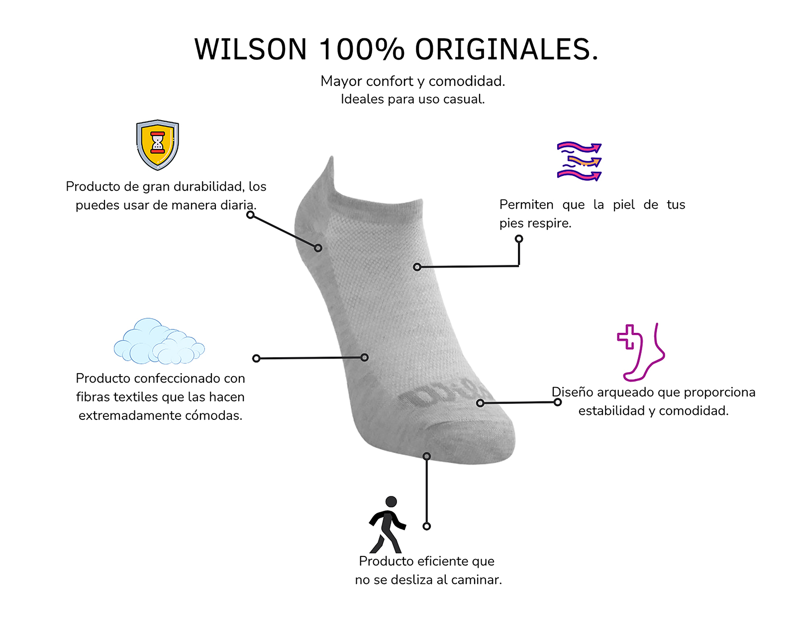 Foto 3 | Foto 3 | Calcetas Deportivas Wilson para Mujer 7 Pares