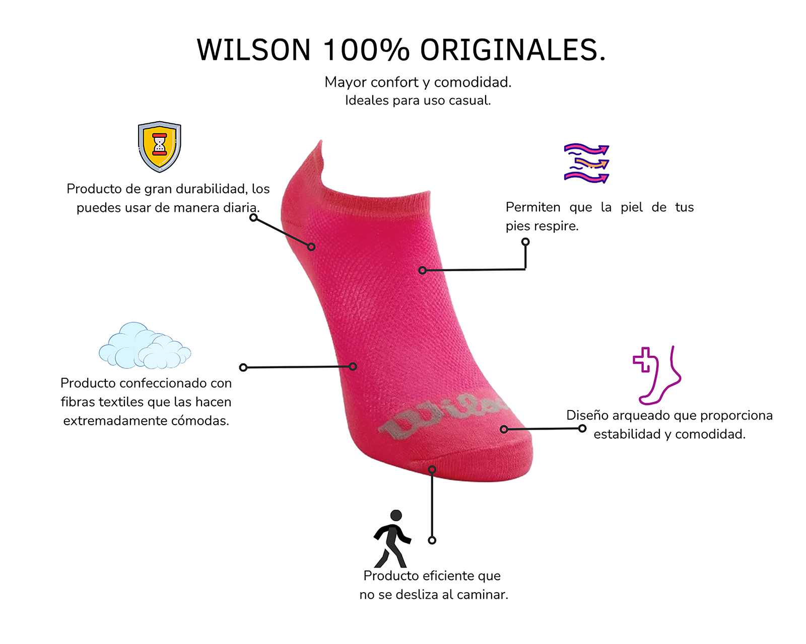 Foto 4 pulgar | Foto 3 | Calcetas Deportivas Wilson para Mujer 7 Pares