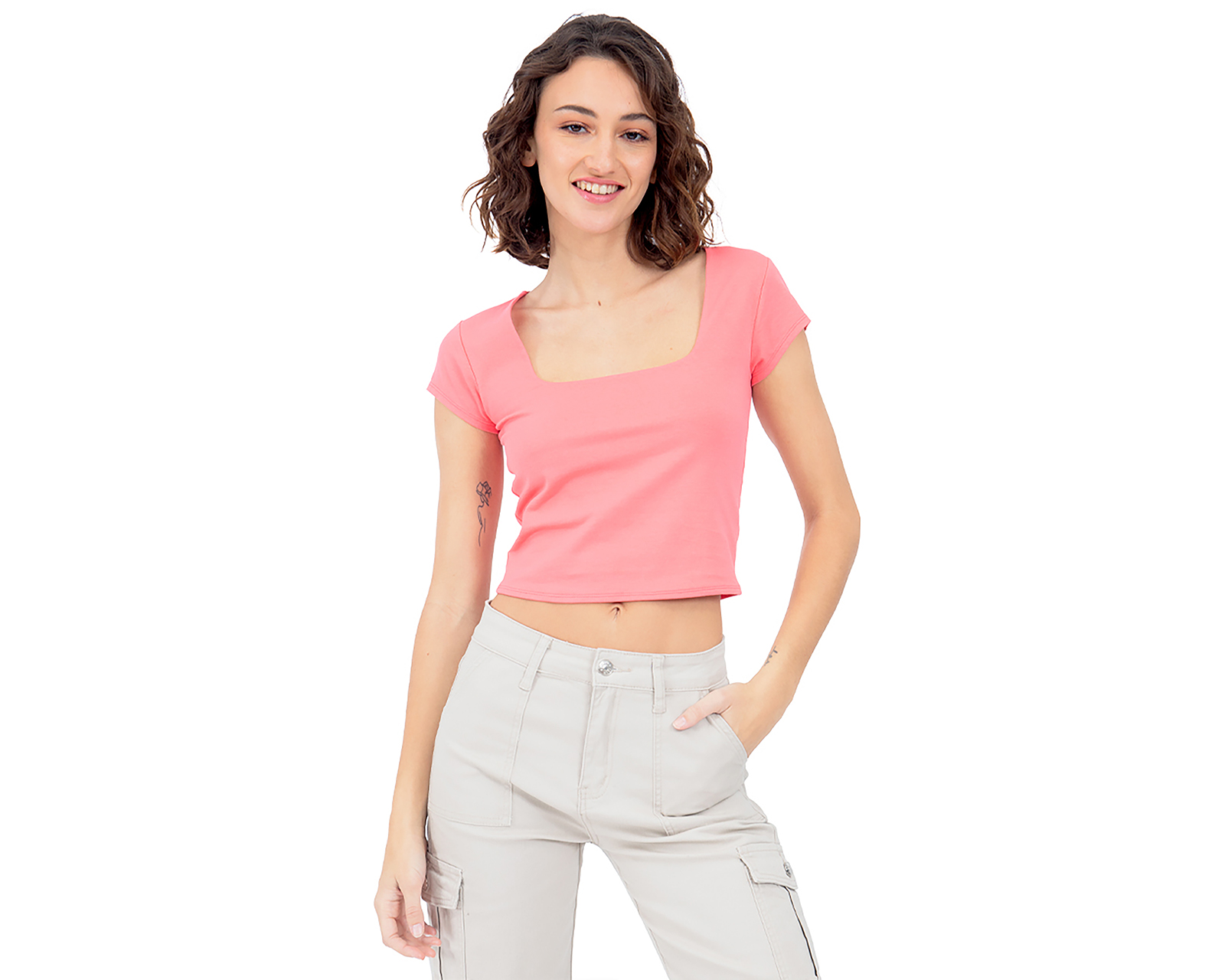 Crop Top Rosa Forever 21 para Mujer