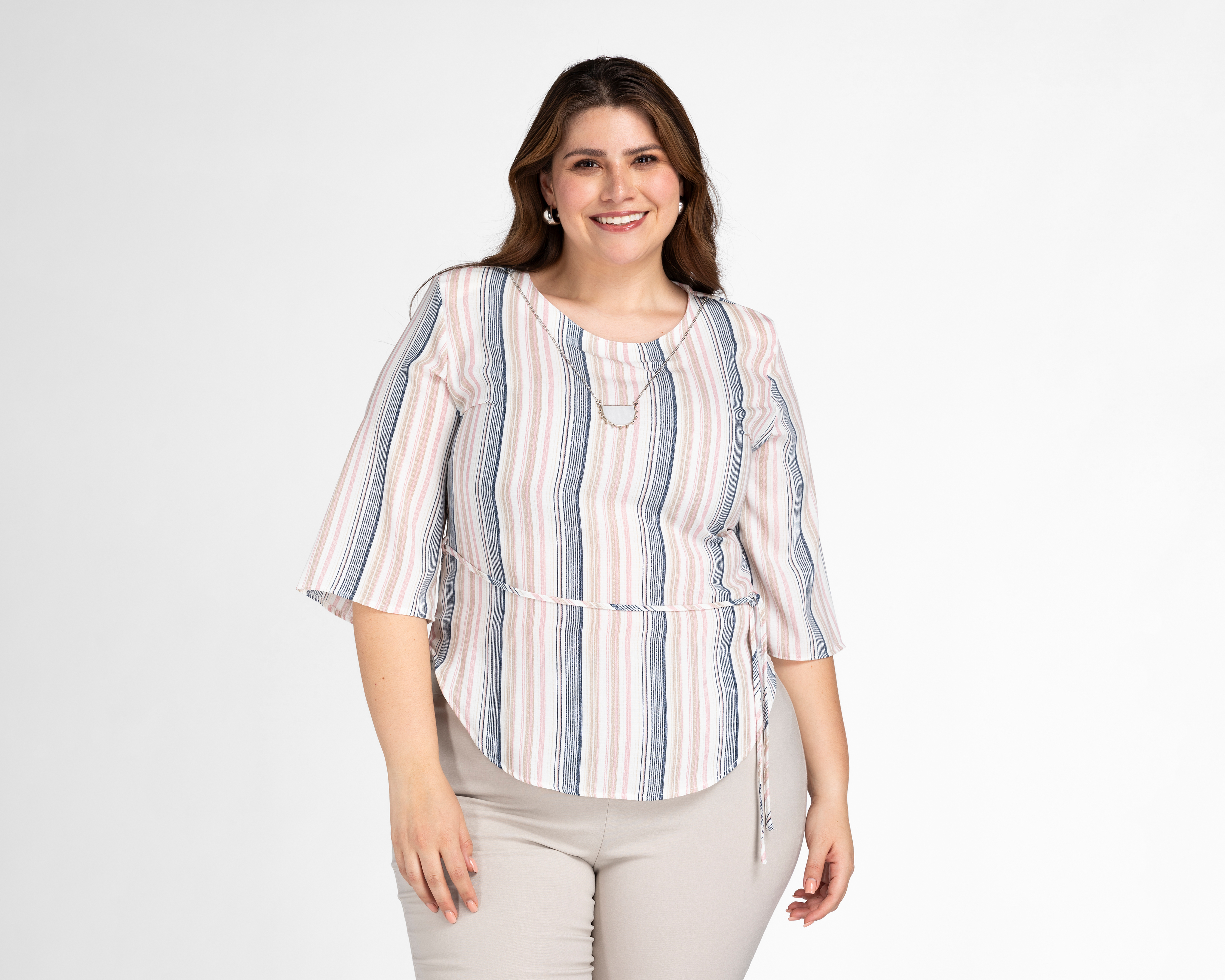 Foto 2 pulgar | Foto 1 | Blusa Paloma a Rayas para Mujer