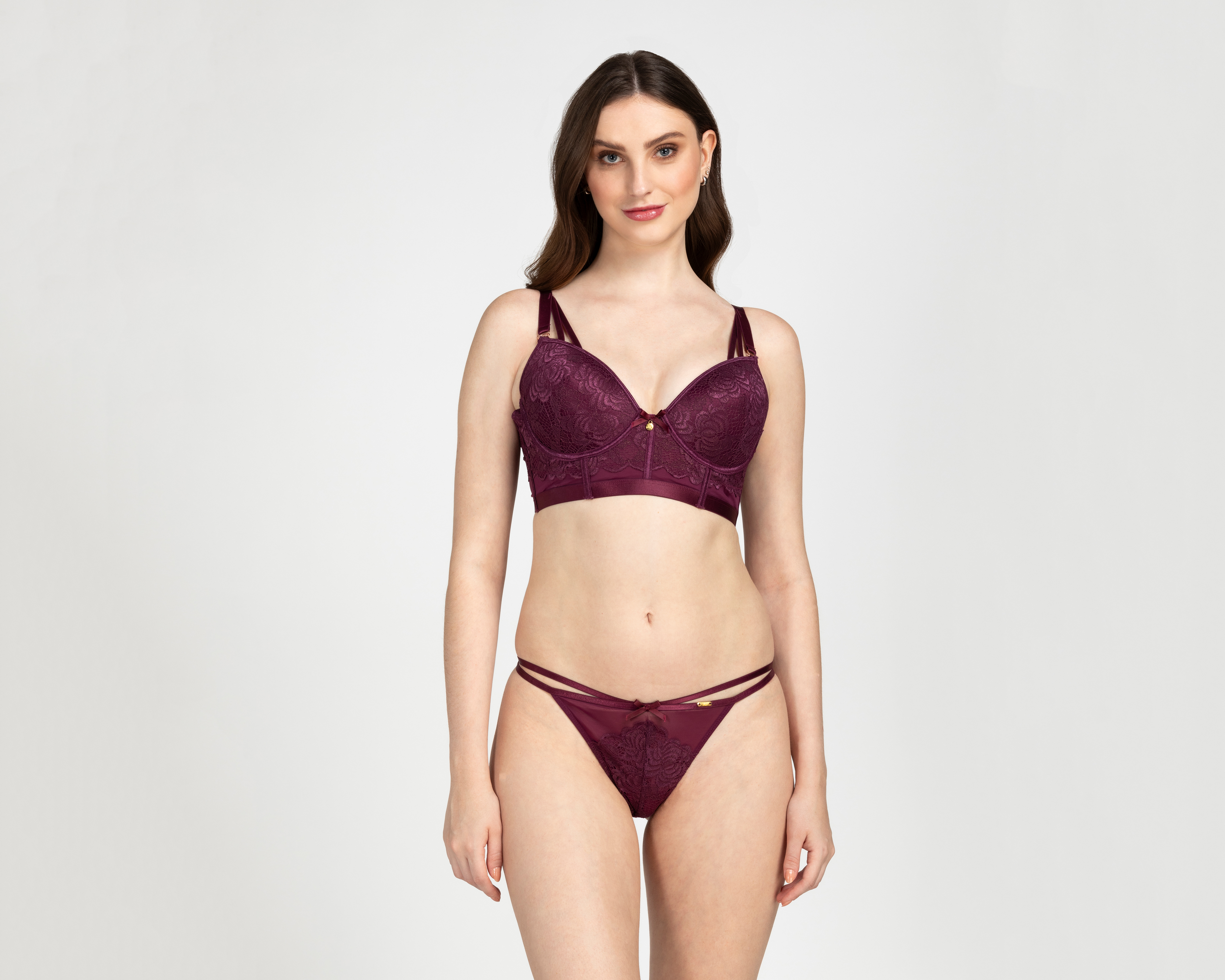 Coordinado de Encaje Jennifer Lopez Copa Completa para Mujer 2 Piezas