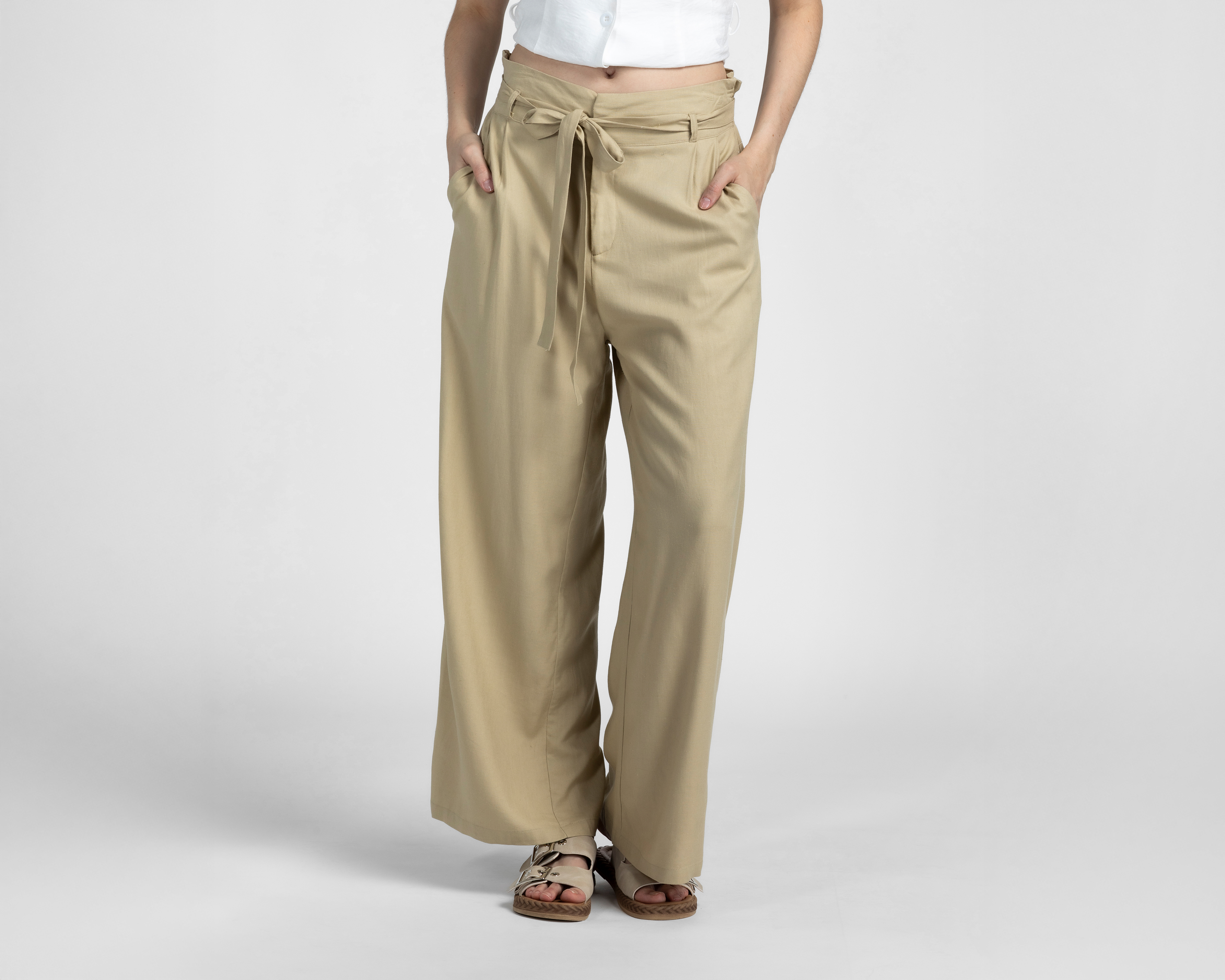 Pantalón Ancho Sahara con Cinturón para Mujer
