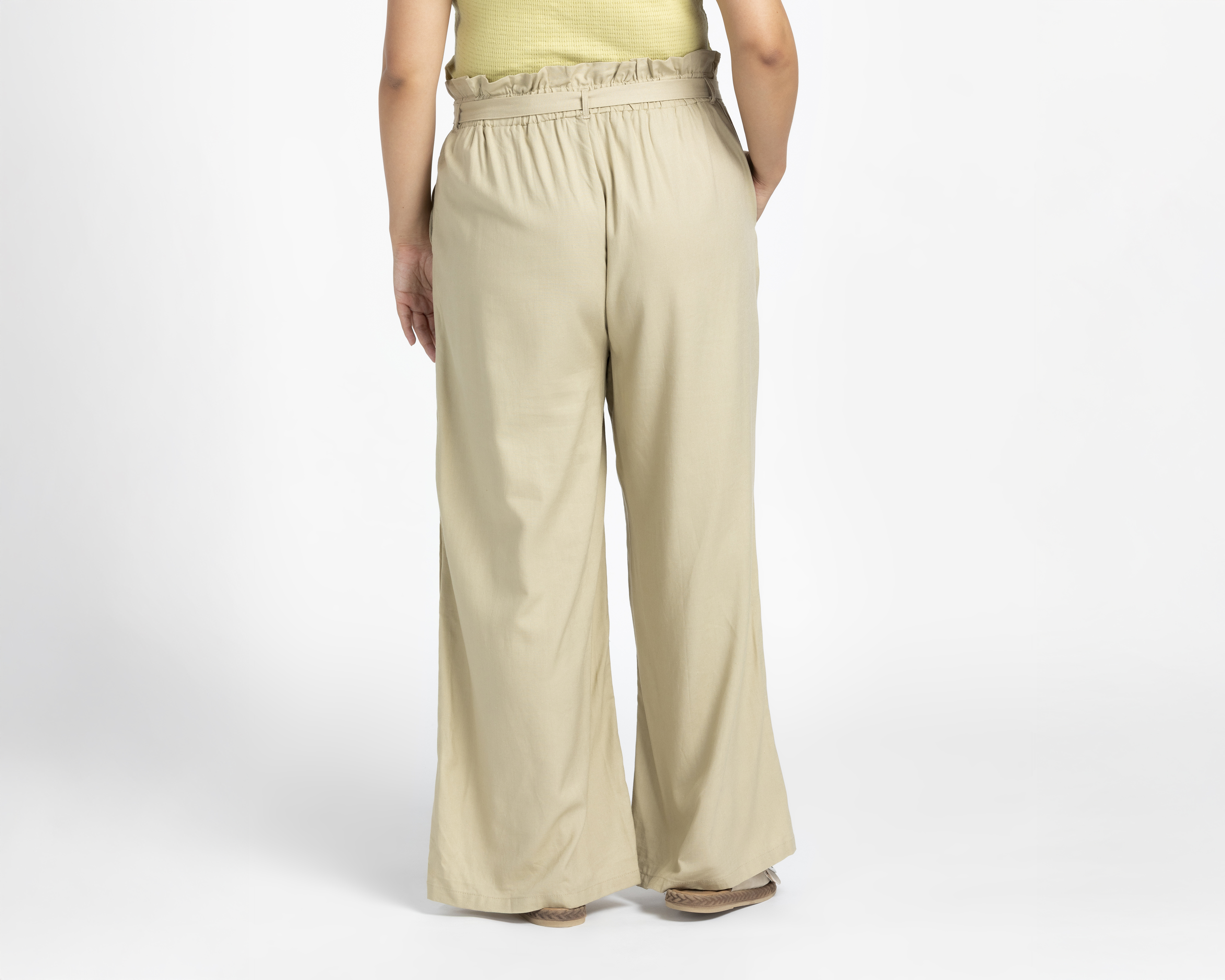 Foto 7 pulgar | Foto 6 | Pantalón Ancho Sahara con Cinturón para Mujer