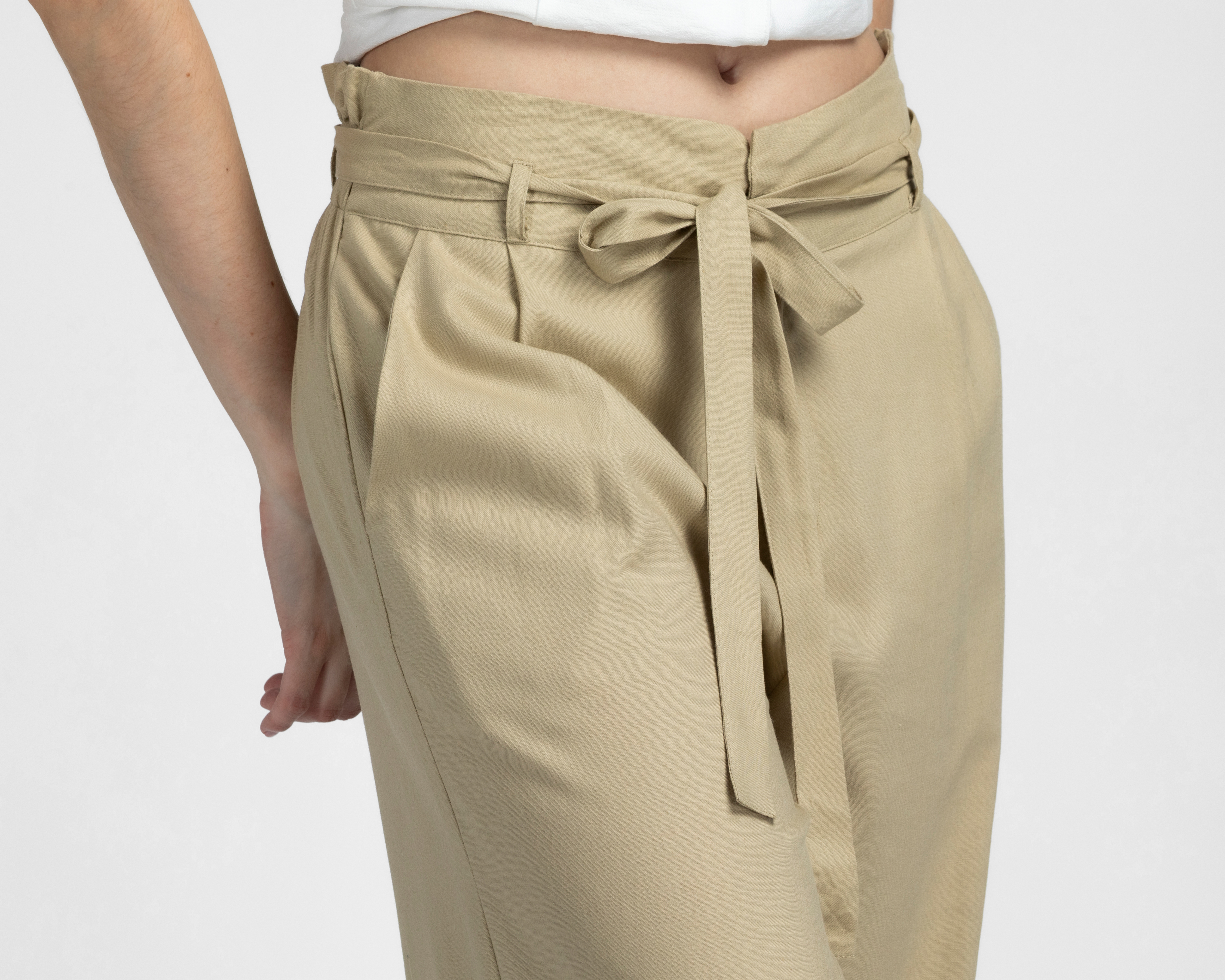 Foto 8 pulgar | Foto 7 | Pantalón Ancho Sahara con Cinturón para Mujer