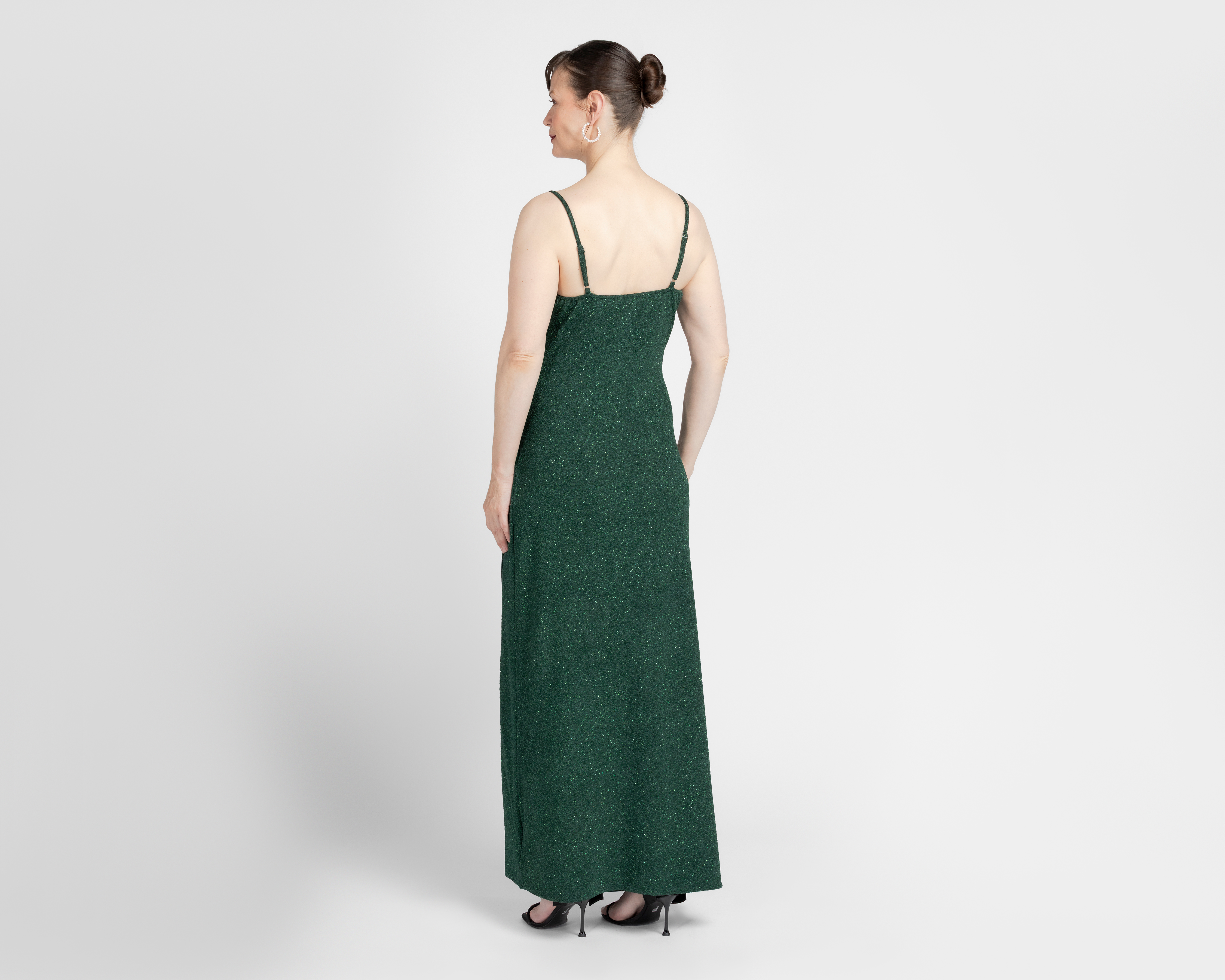 Foto 4 pulgar | Foto 3 | Vestido de Fiesta Sahara Verde de Tirantes con Brillos para Mujer