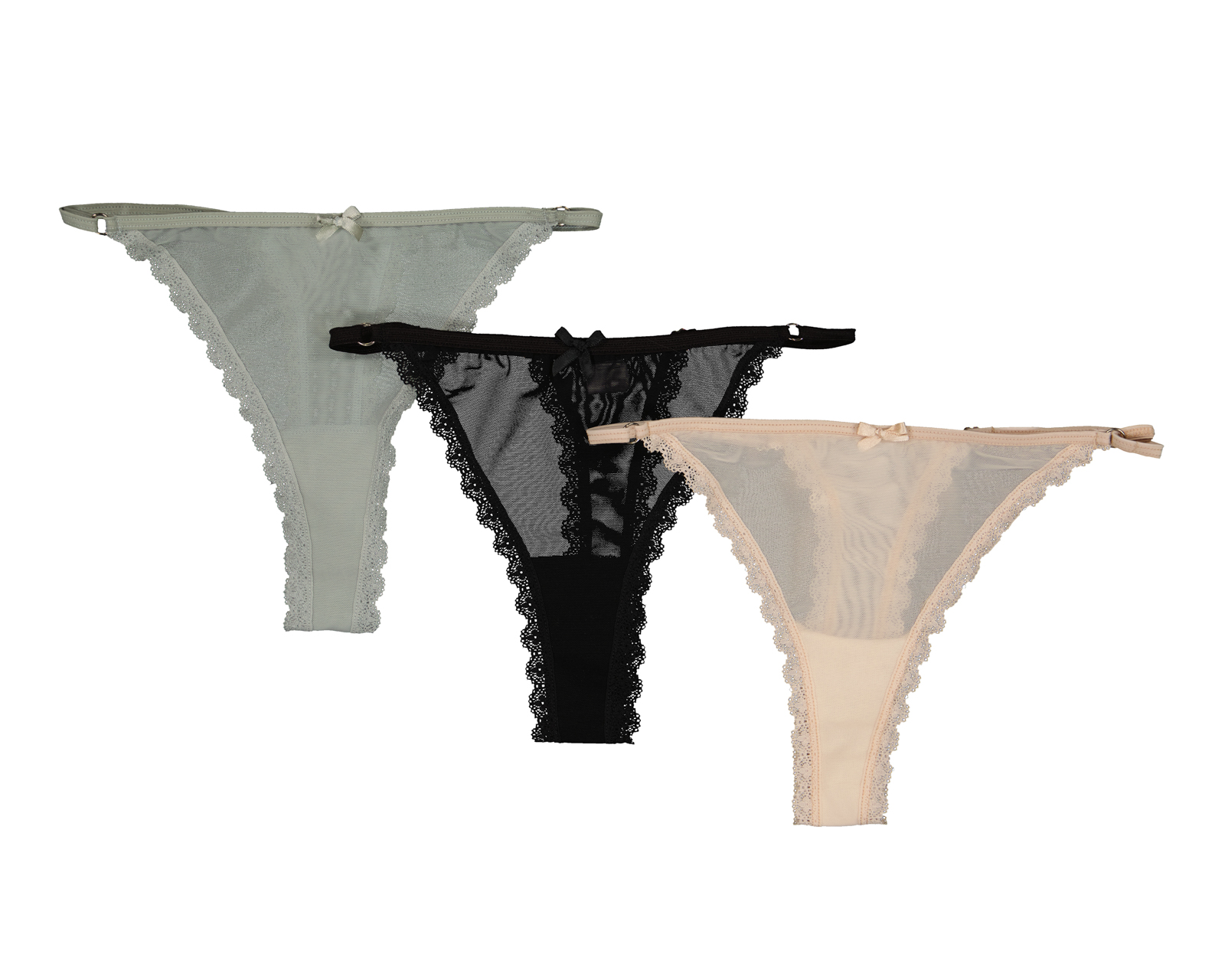 Tanga con Encaje Eva tu Estilo Íntimo para Mujer 3 Piezas