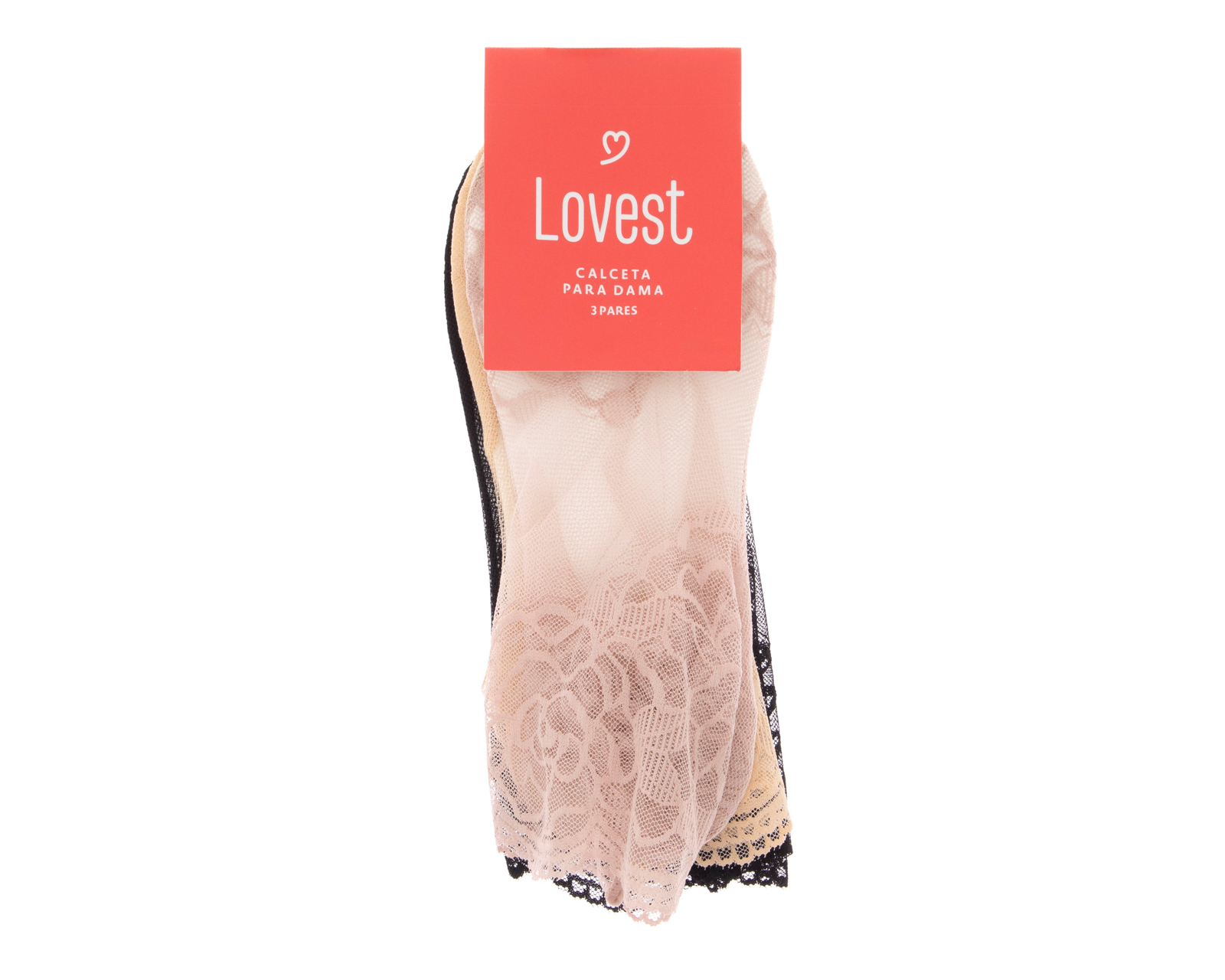 Foto 4 pulgar | Foto 3 | Calcetines Lovest para Mujer 3 Pares
