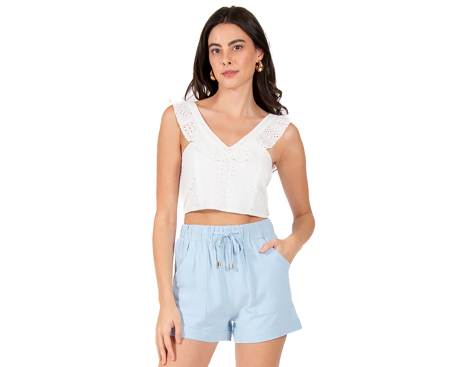 Foto 2 pulgar | Foto 1 | Blusa Cuello V Forever 21 para Mujer