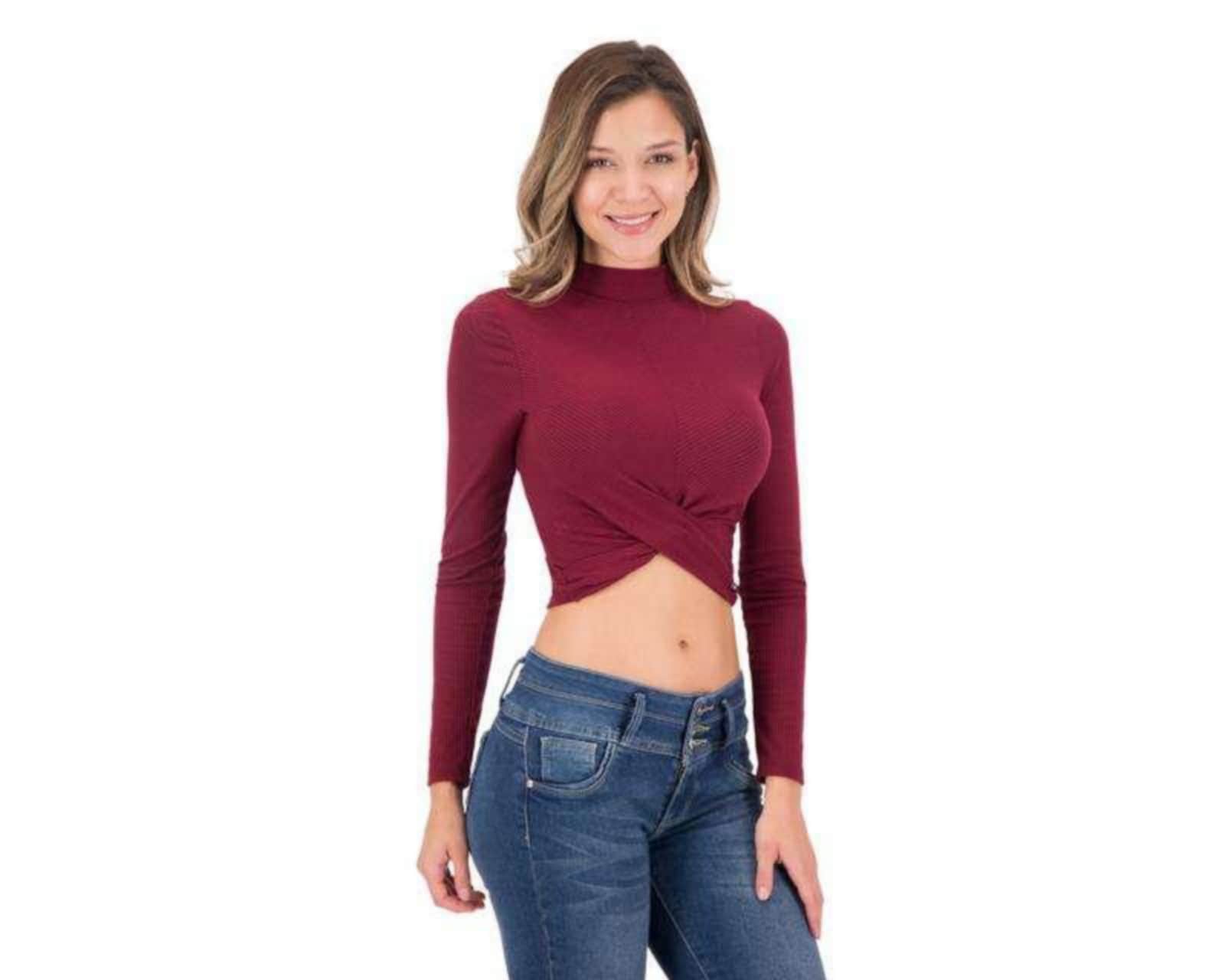 Foto 2 pulgar | Foto 1 | Blusa Jennifer Lopez Manga Larga Tinta