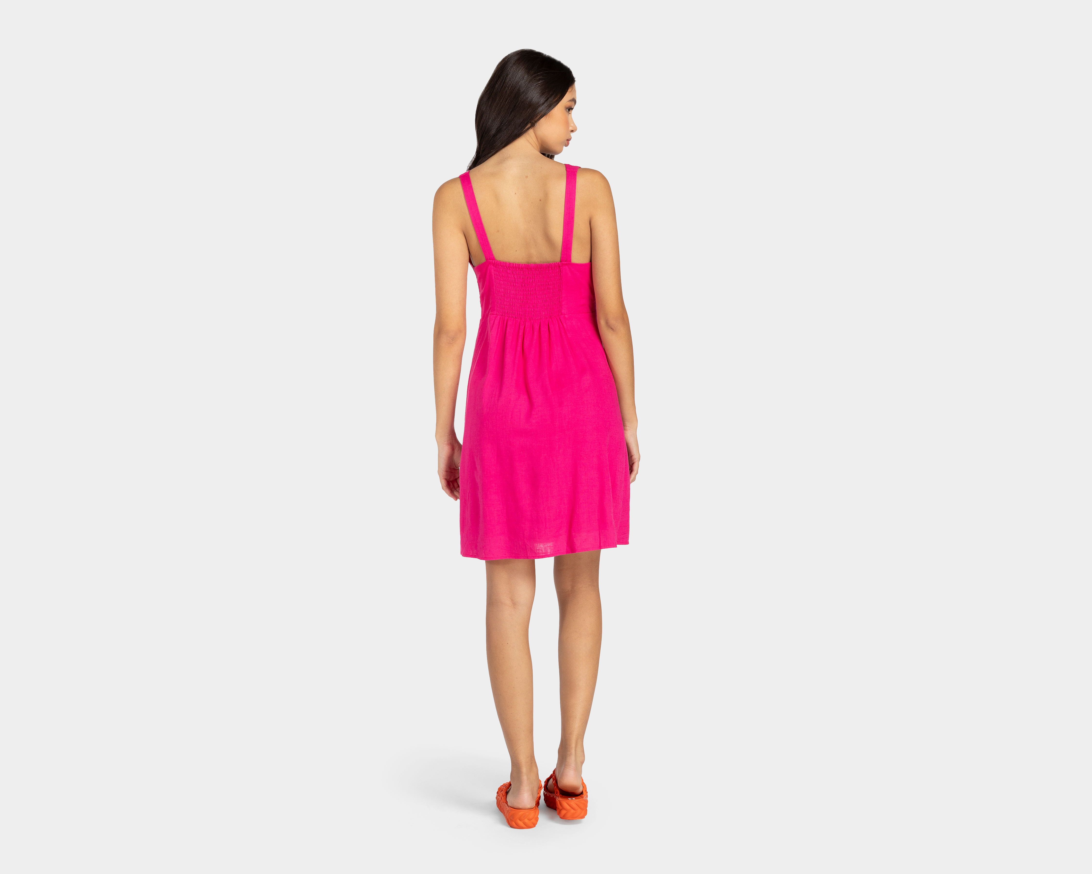 Foto 4 pulgar | Foto 3 | Vestido 18 Forever Casual Escote V Rosa