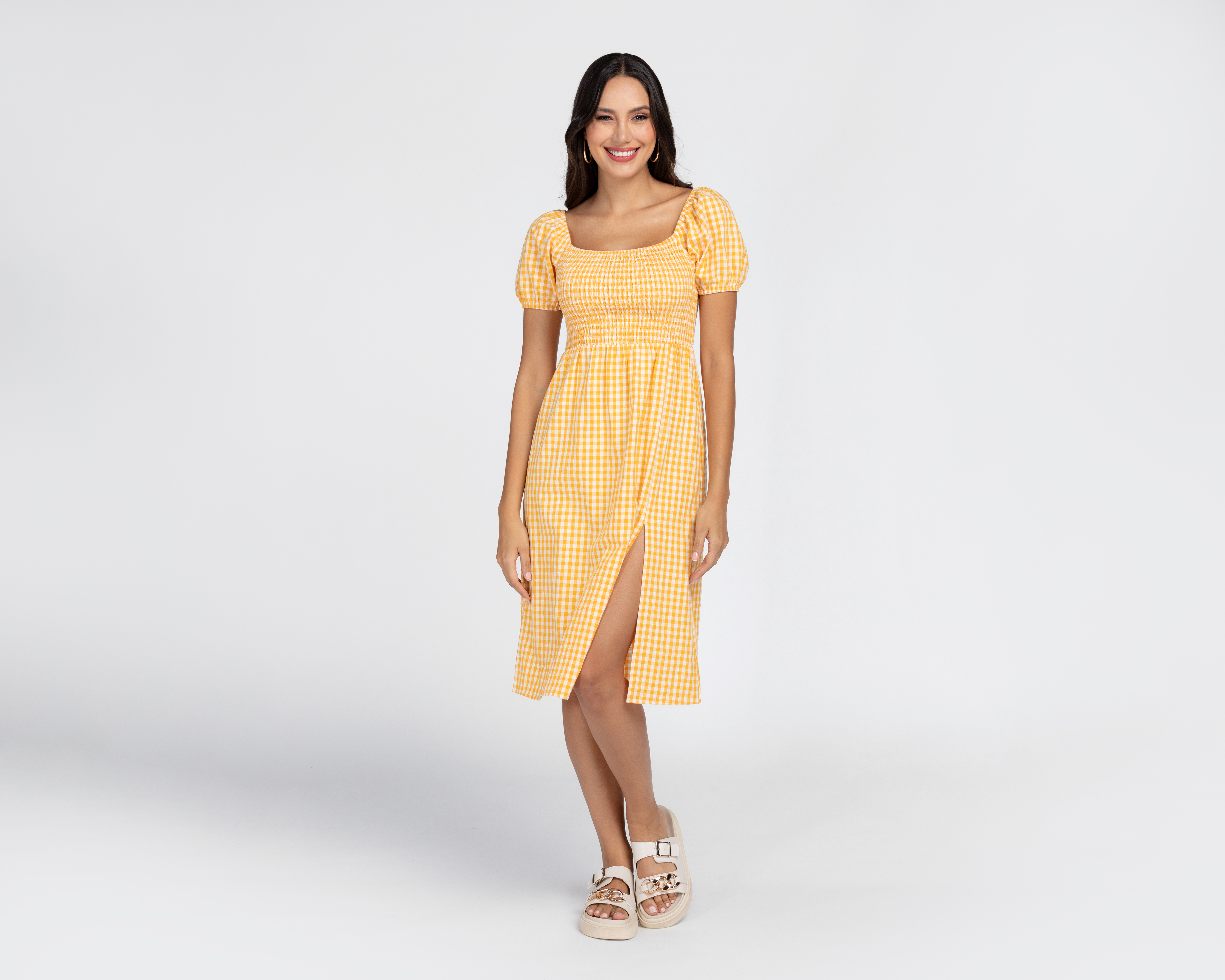 Foto 1 | Foto 1 | Vestido Sahara Casual Manga Corta a Cuadros