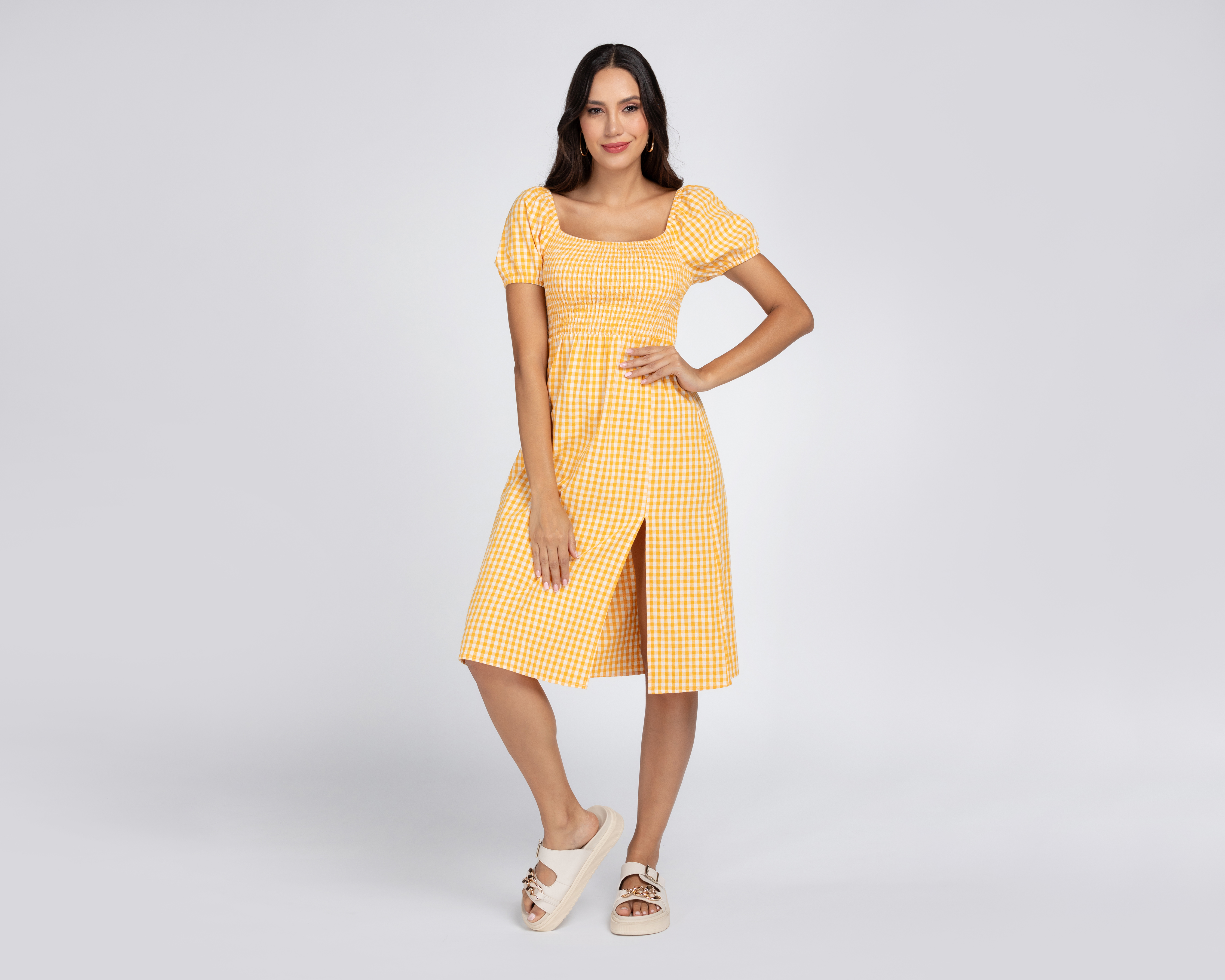 Foto 2 | Foto 2 | Vestido Sahara Casual Manga Corta a Cuadros