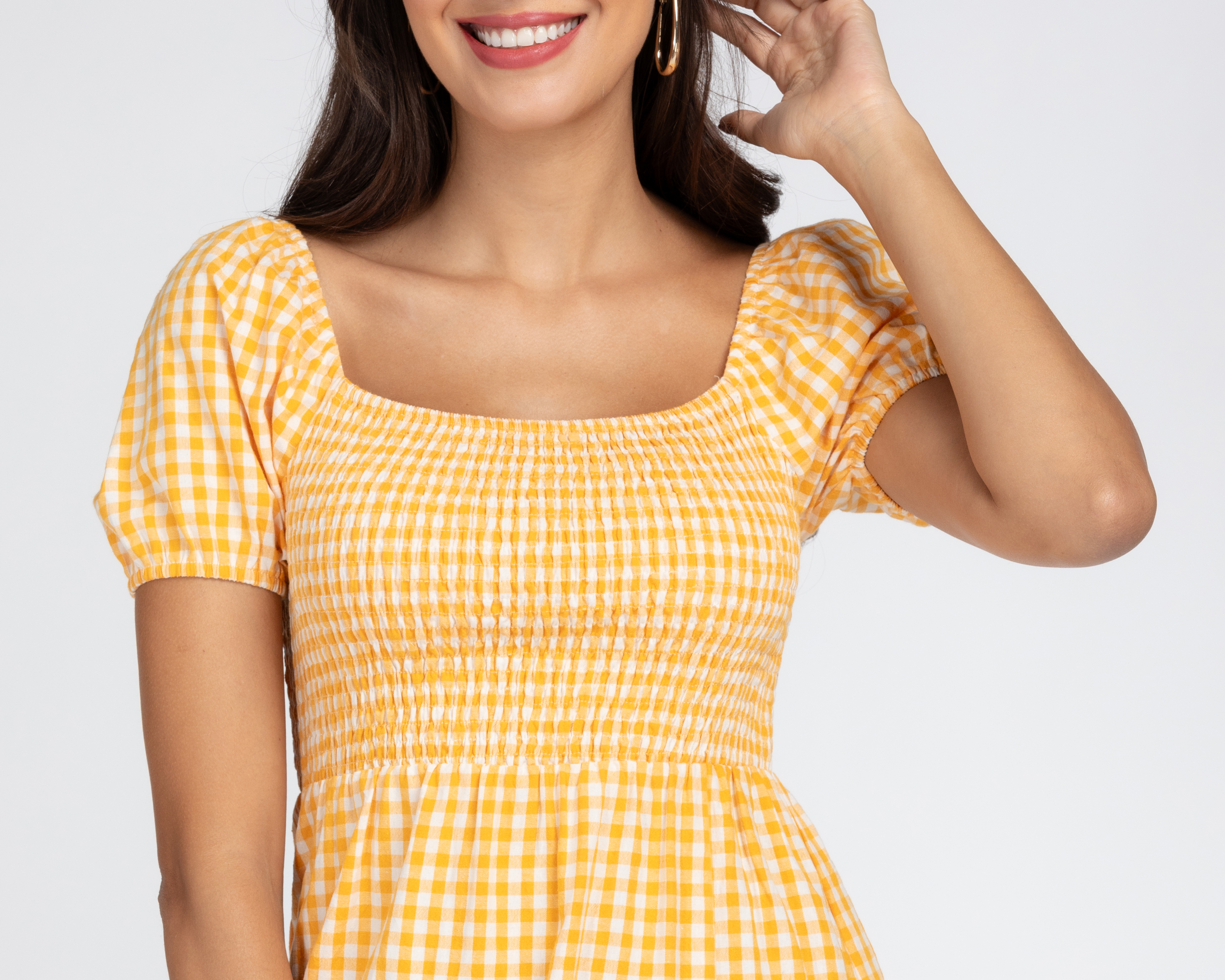 Foto 4 pulgar | Foto 3 | Vestido Sahara Casual Manga Corta a Cuadros