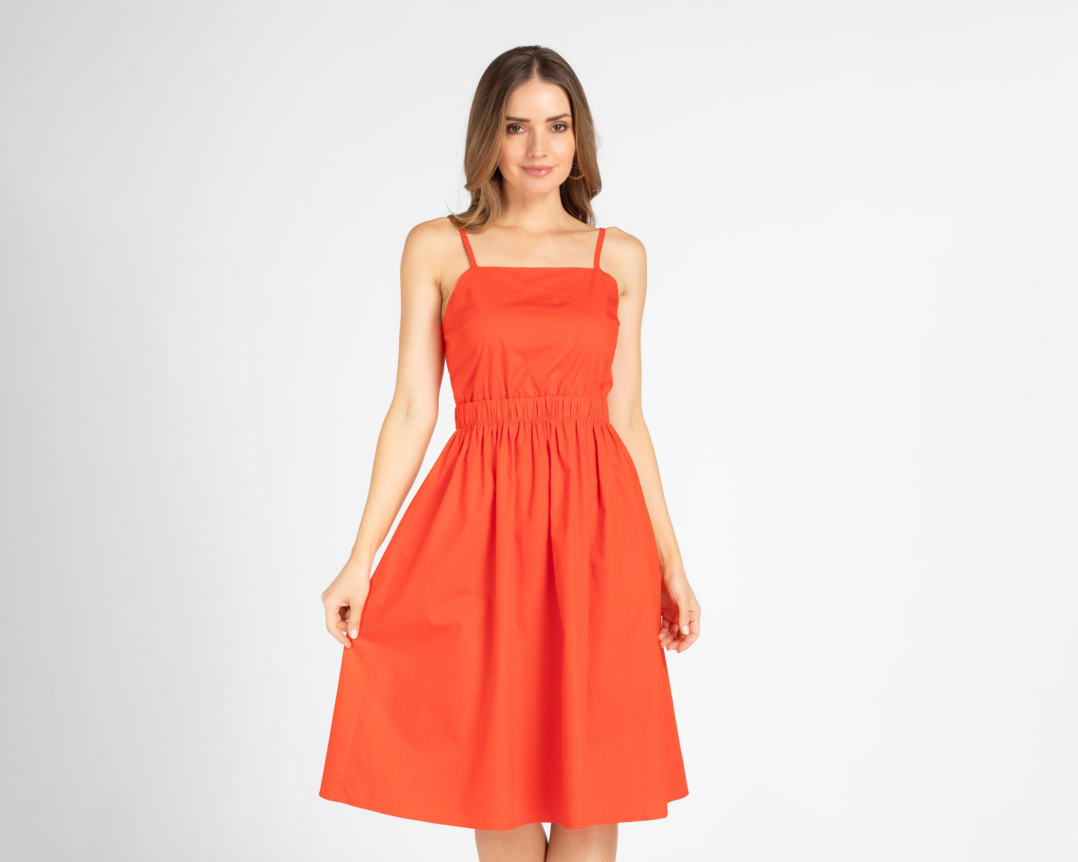 Foto 5 pulgar | Foto 4 | Vestido Jennifer Lopez Casual de Tirantes Anaranjado