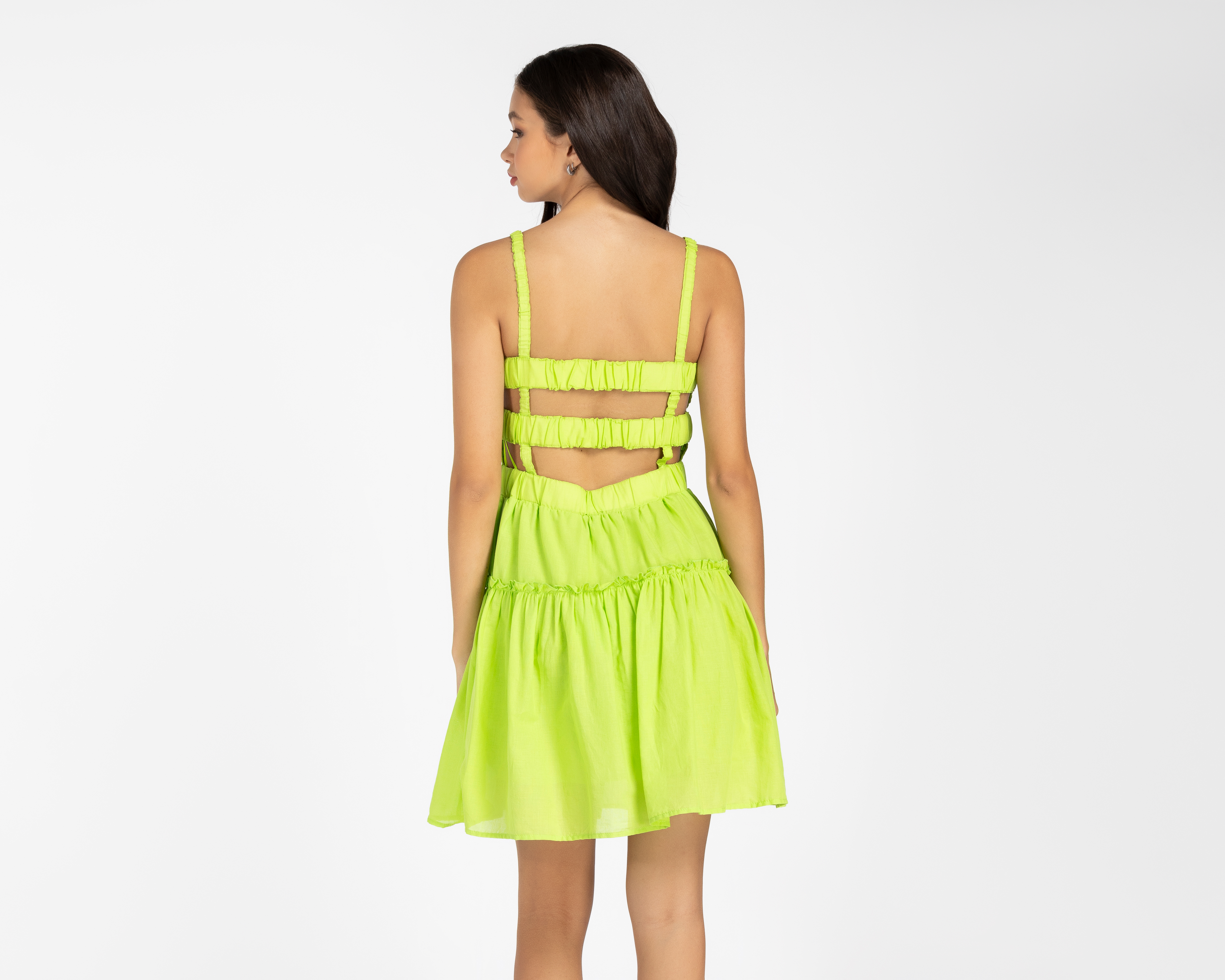 Foto 4 pulgar | Foto 3 | Vestido 18 Forever Casual Verde Limón con Tirantes
