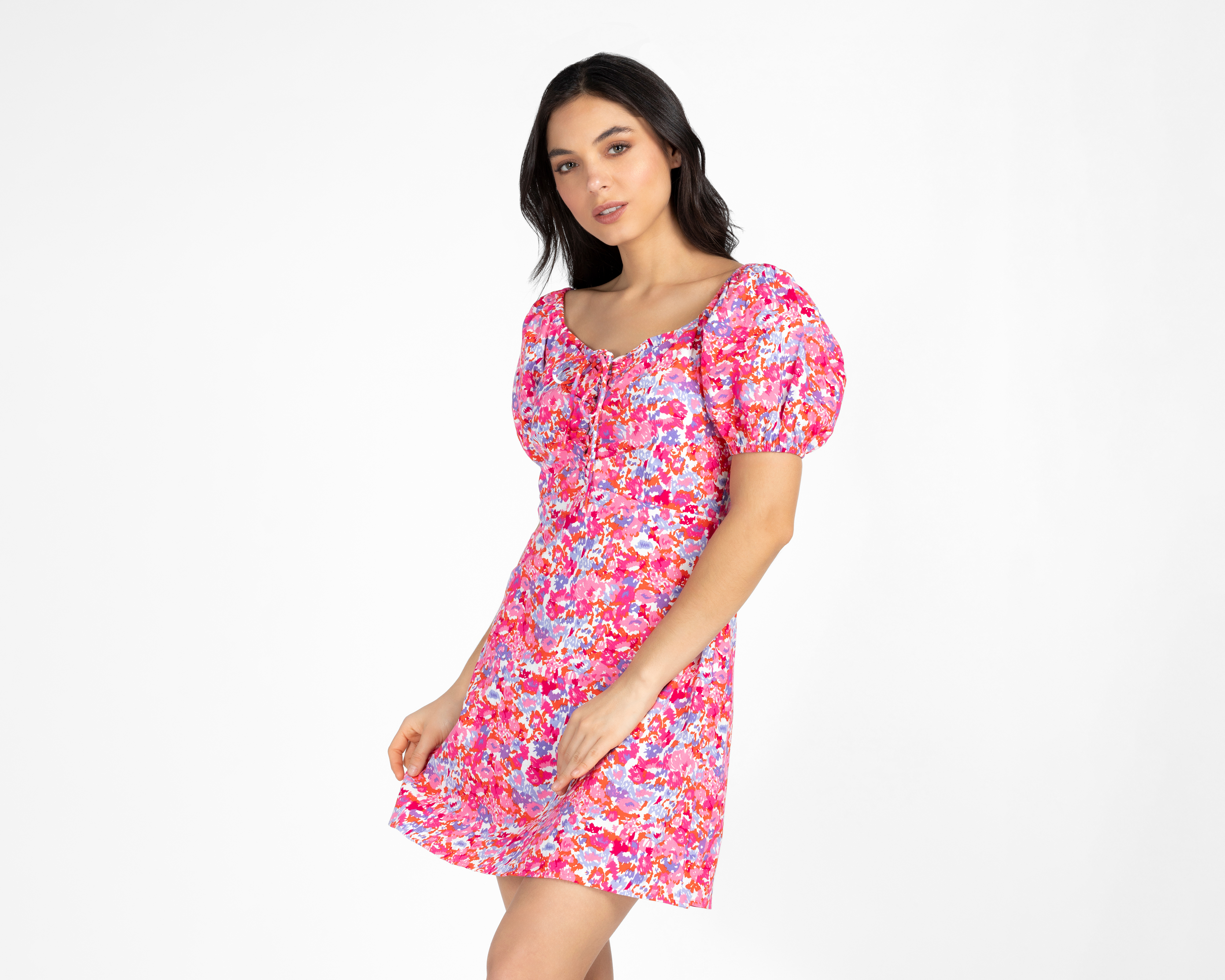 Vestido Casual 18 Forever Floral Escote V Corto