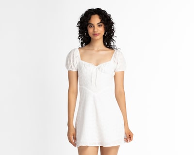 Foto 4 | Foto 4 | Vestido Refill Casual Corto Blanco con Bordado