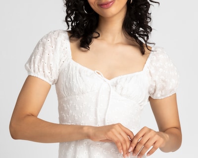 Foto 7 | Foto 7 | Vestido Refill Casual Corto Blanco con Bordado